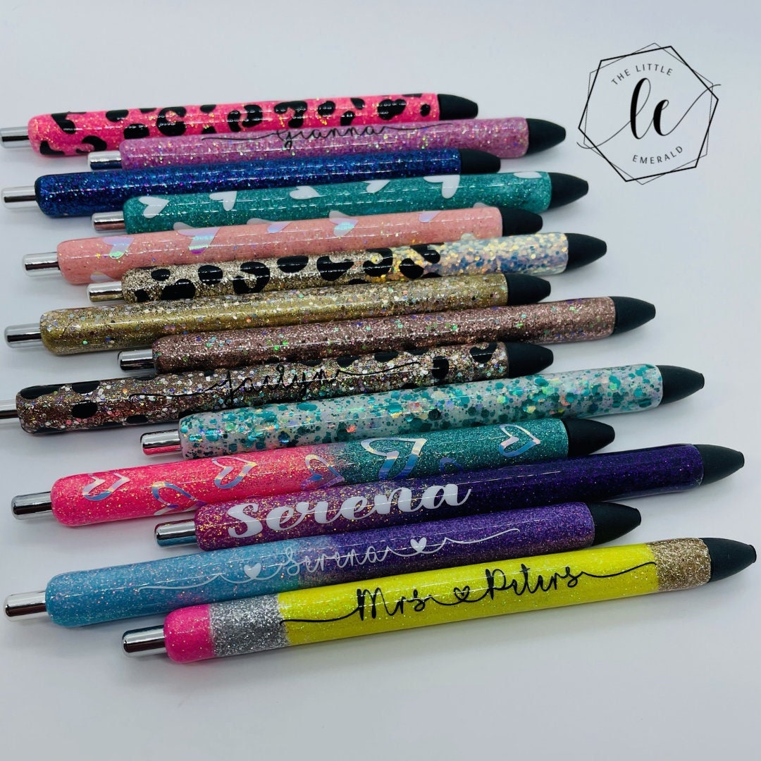 Glitter Pens, epoxy resin pens, teacher gift, personalized pen,  personalized gift, pencil pen, watermelon pen Papermate Inkjoy pens, leopard