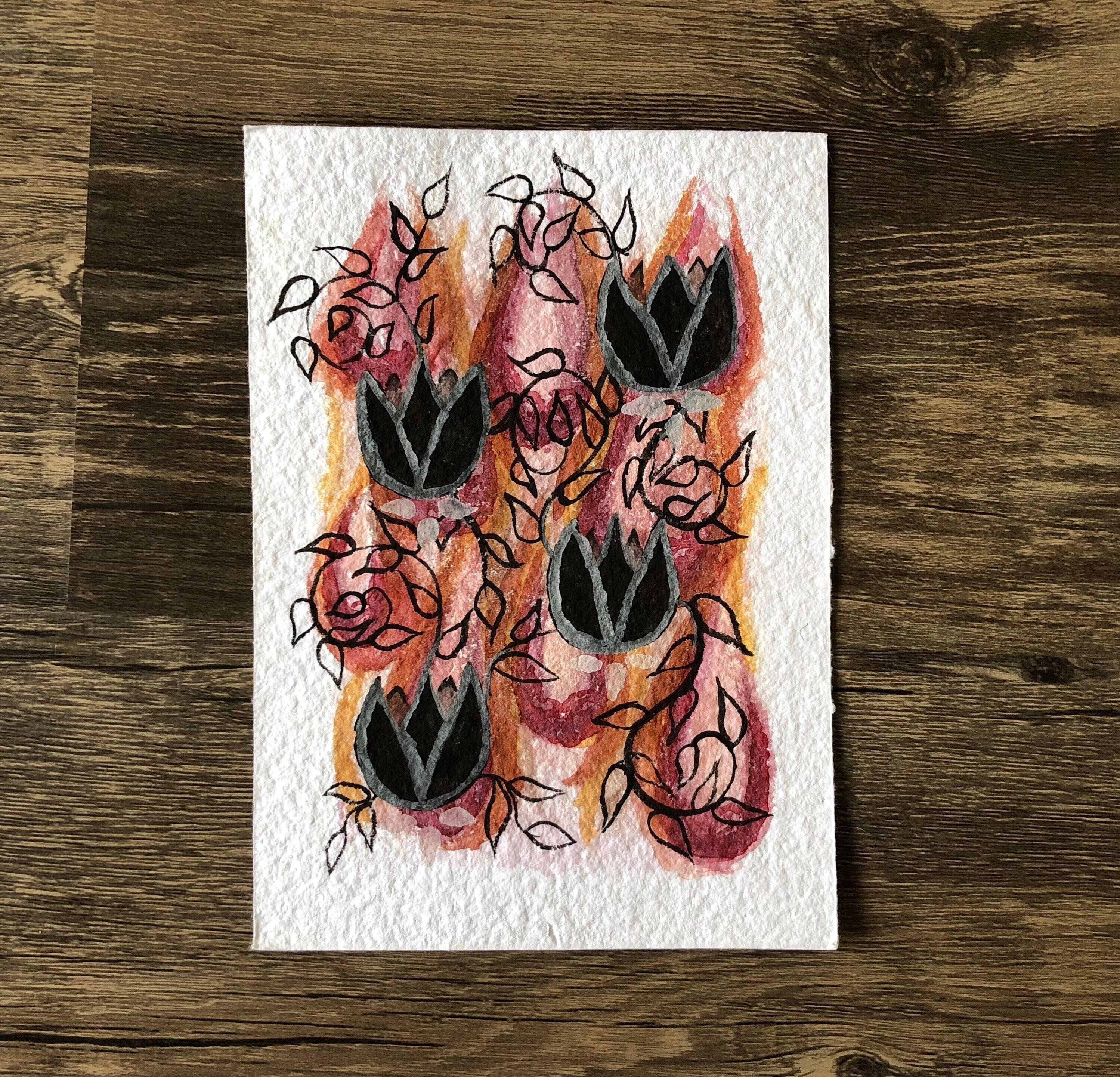 Drawing a Tiny Abstract and Painting with Gouache