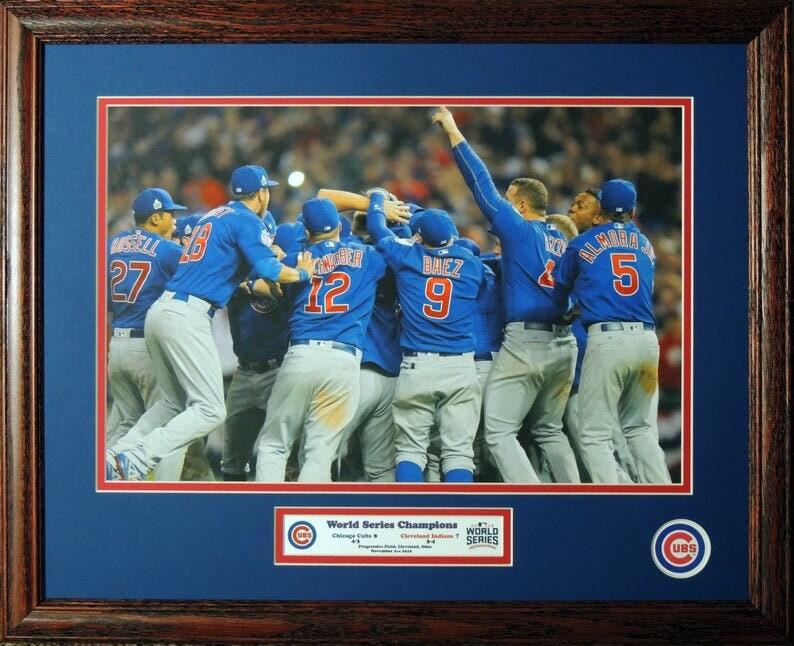 Chicago Cubs 2016 MLB World Series Champions Black Framed