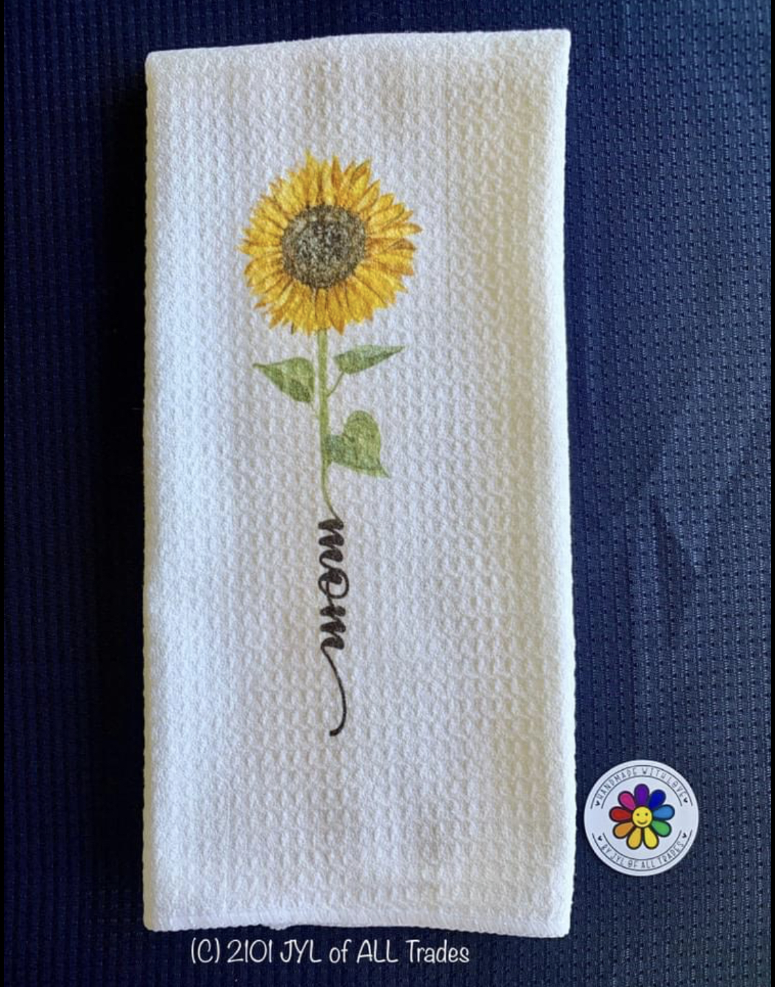 Sunflower Personalized Waffle Weave Microfiber Kitchen Towel