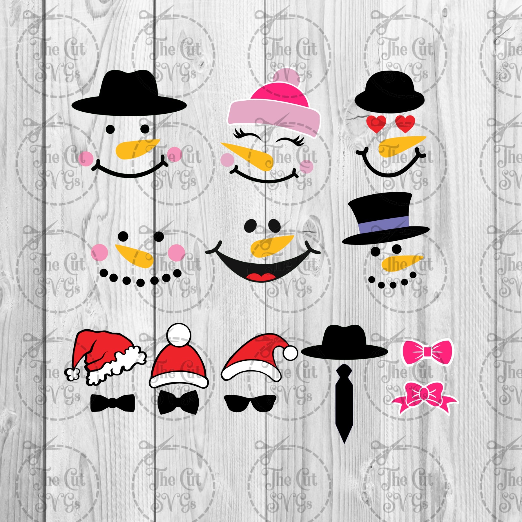 Christmas Snowman Face Free Svg File - SVG Heart