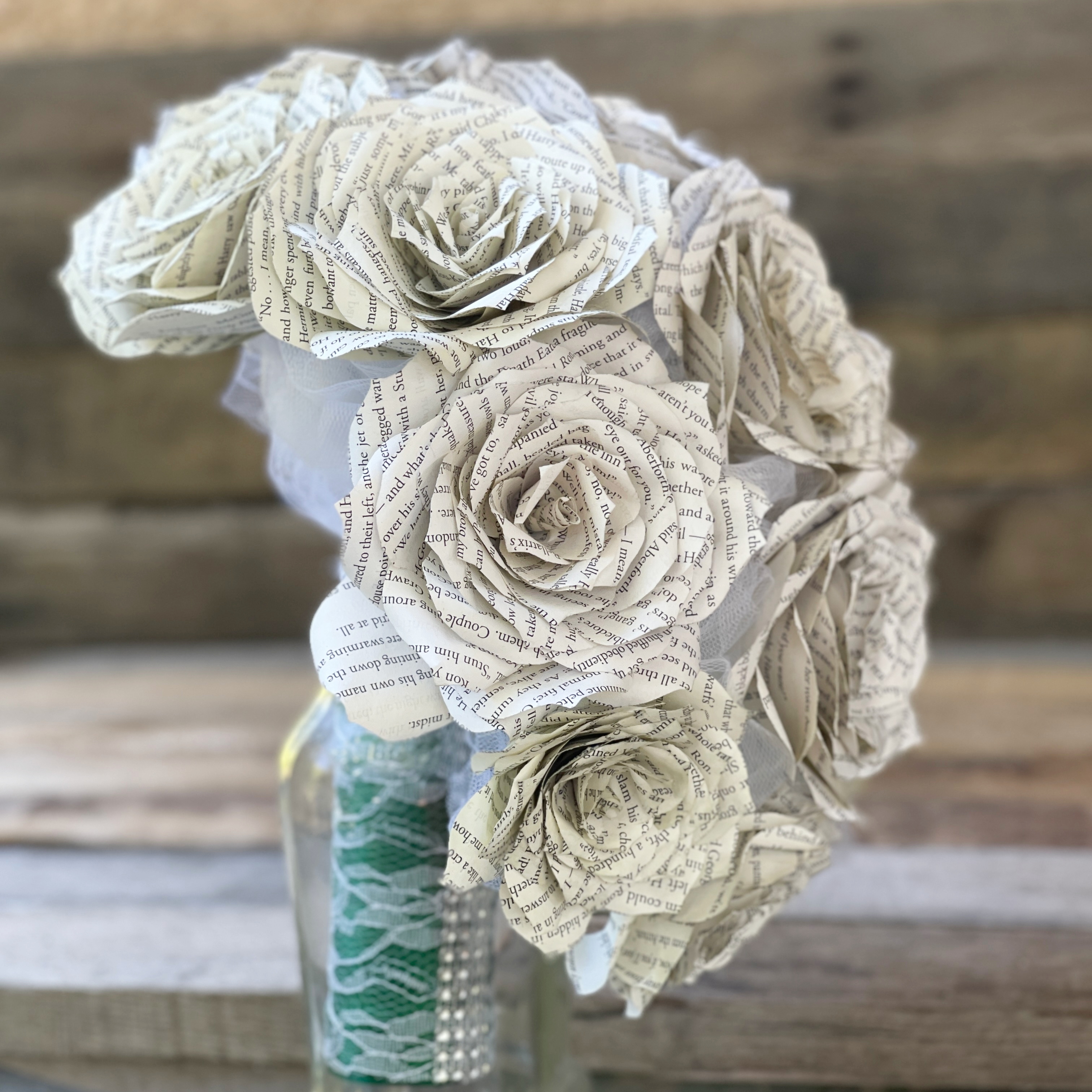 Cascading Bridal Bouquet- Paper Bouquet, one of a kind origami