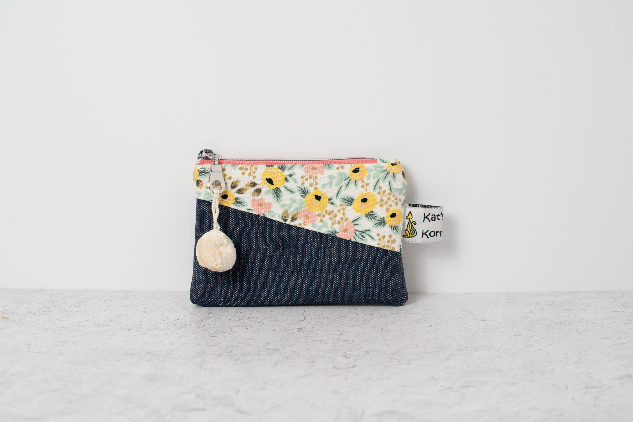 Small Fabric Zipper Pouch, Purse Organizer, Rifle Paper Co Bag