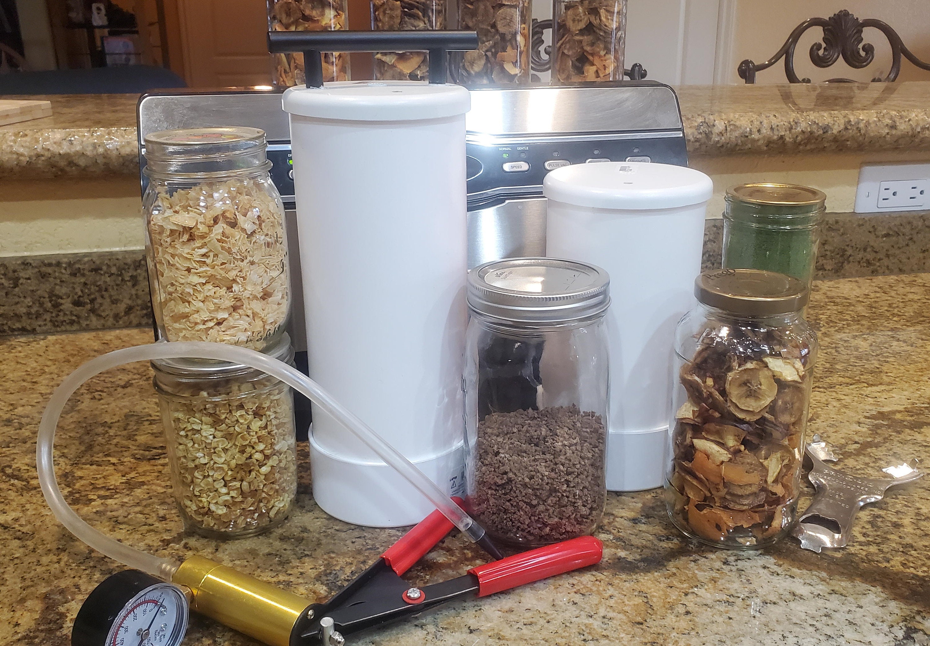 Home & Living :: Kitchen & Dining :: Kitchen Storage :: Vacuum Seal Jar  Chamber PVC Mason Jar Food Juice Fruit Preservation Storage Sealing System