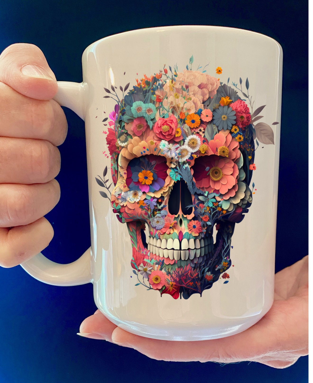 Cool Skull Coffee Cups Ceramic Mug for Men Women Tea 11 oz Novelty Unique Best Gifts Microwave Safe