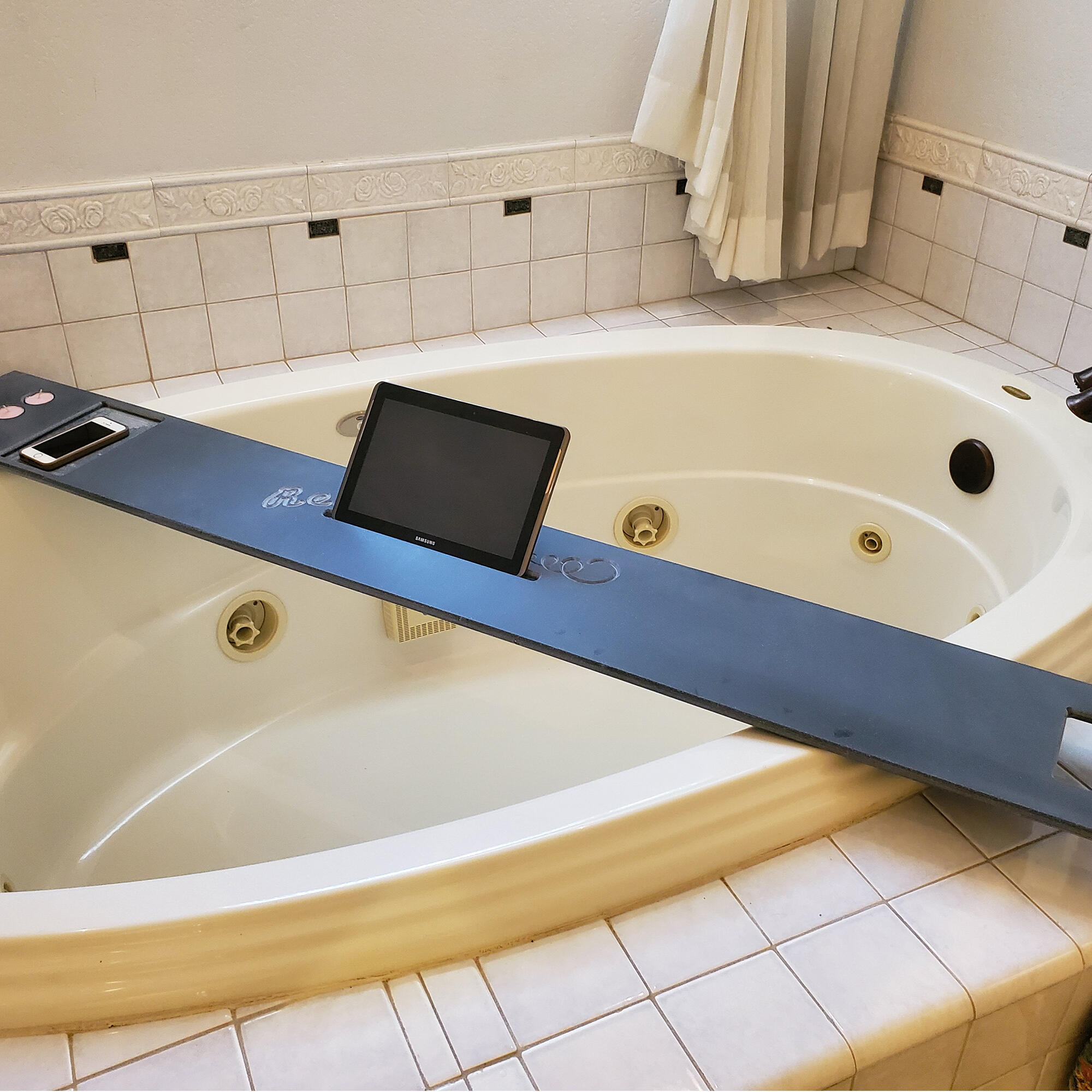 Bath Tub Tray 35-40 X 8 Custom Made to Order Corian Caddy Tablet