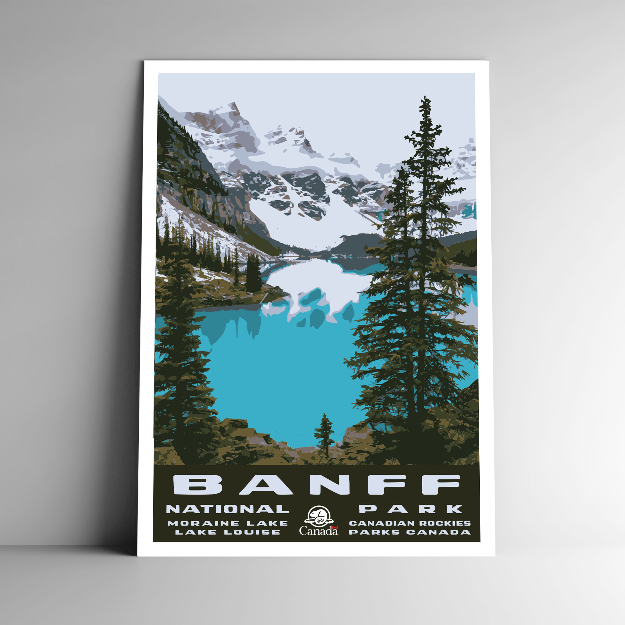 Home & Living :: Wall Decor :: Wall Art :: Banff National Park  Vintage-Style Travel Poster / Postcard - 8x10 - 12x18 - 18x24 - 24x36 / 4x6  WPA-Style Alberta Parks Canada Parcs Canada