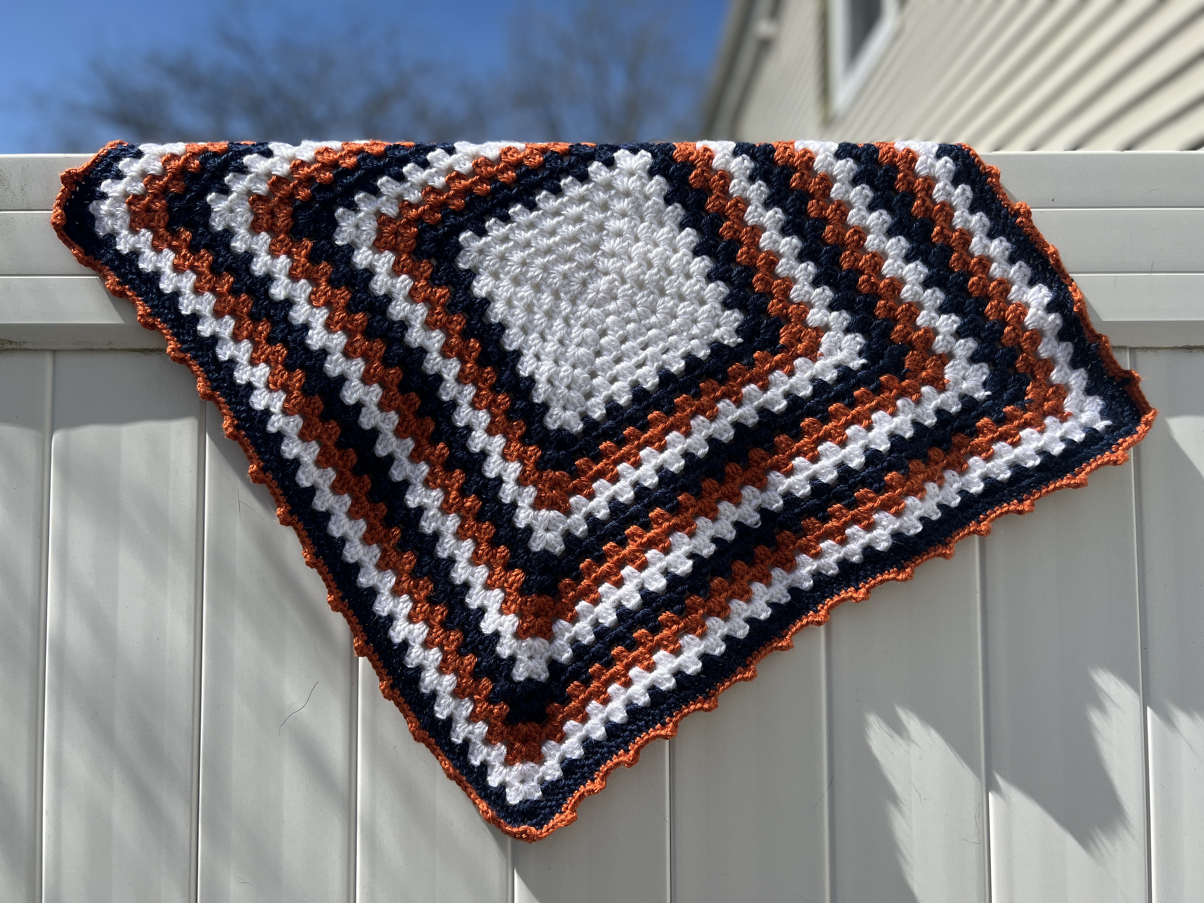 Orange and best sale black crochet blanket