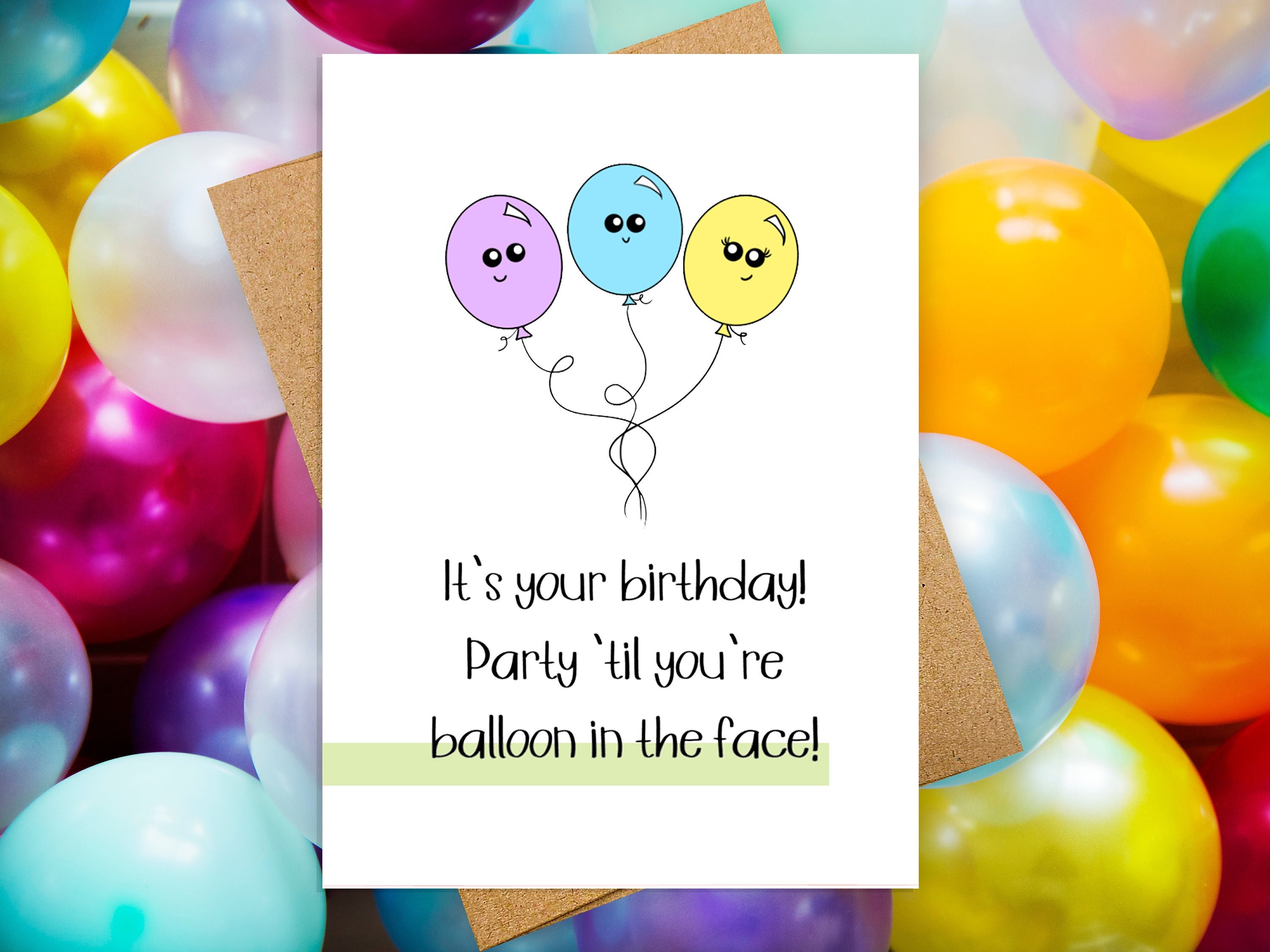 Balloon Pun Funny Birthday Card