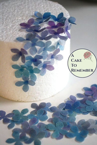 How to make Wafer Paper Blue Hydrangeas