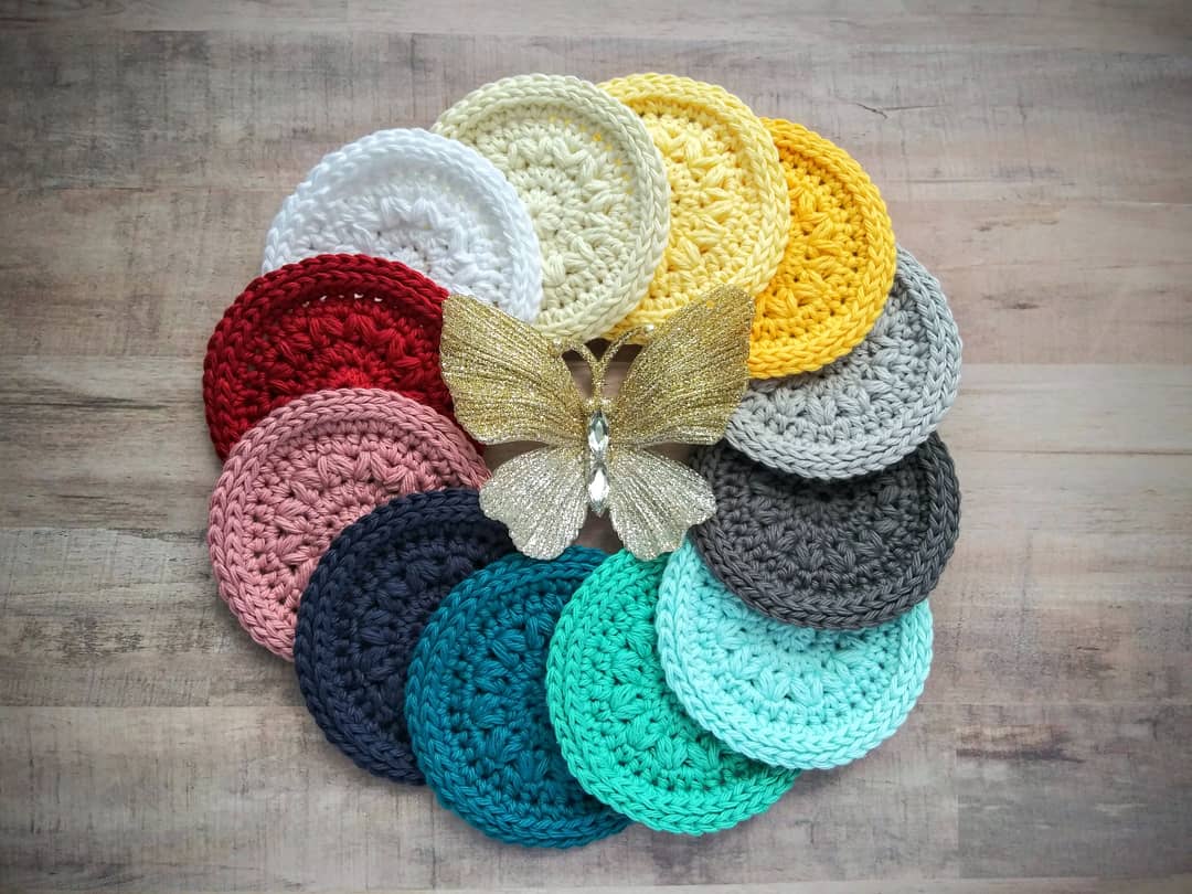 Home & Living :: Kitchen & Dining :: Drinkware :: Drink Accessories ::  Coasters :: 100% Cotton Crochet Coasters, Farmhouse Style Home Decor