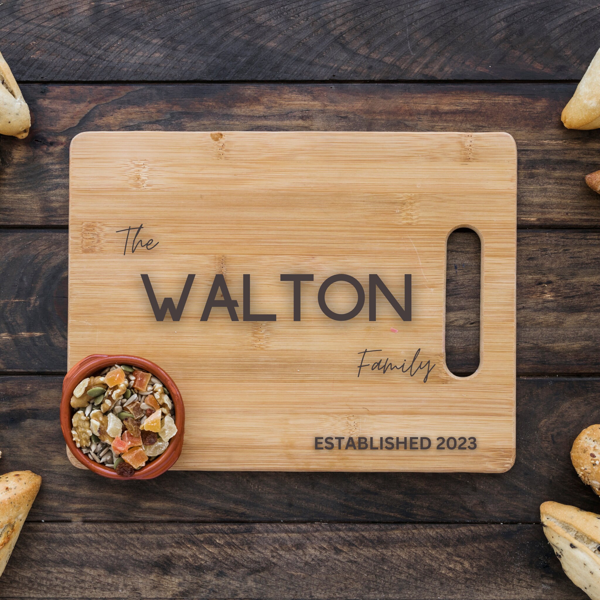 Family Name Personalized Bamboo Cutting Board