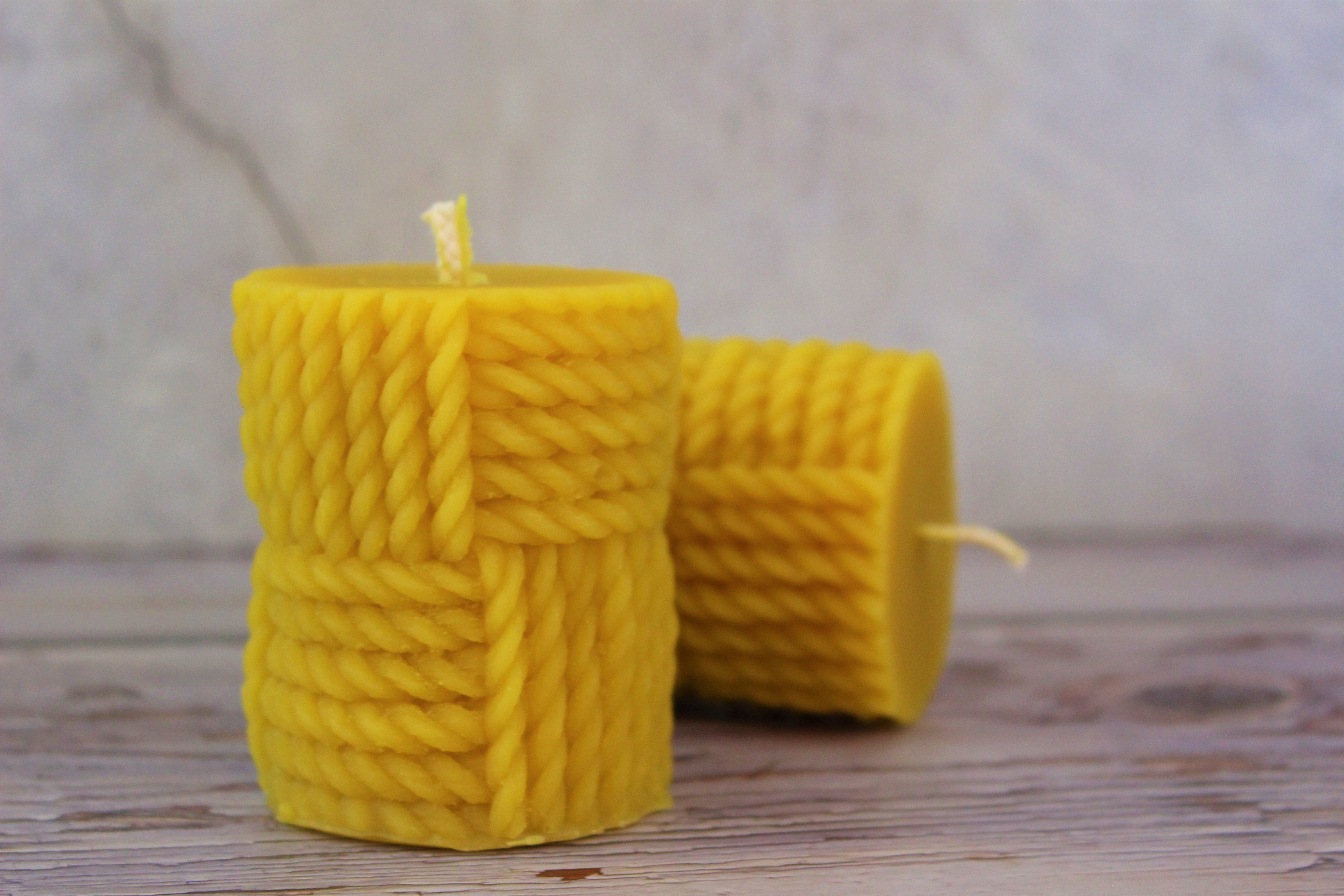 Pure Beeswax Spiral Twist Taper Candles Organic - 8 Tall, Hand