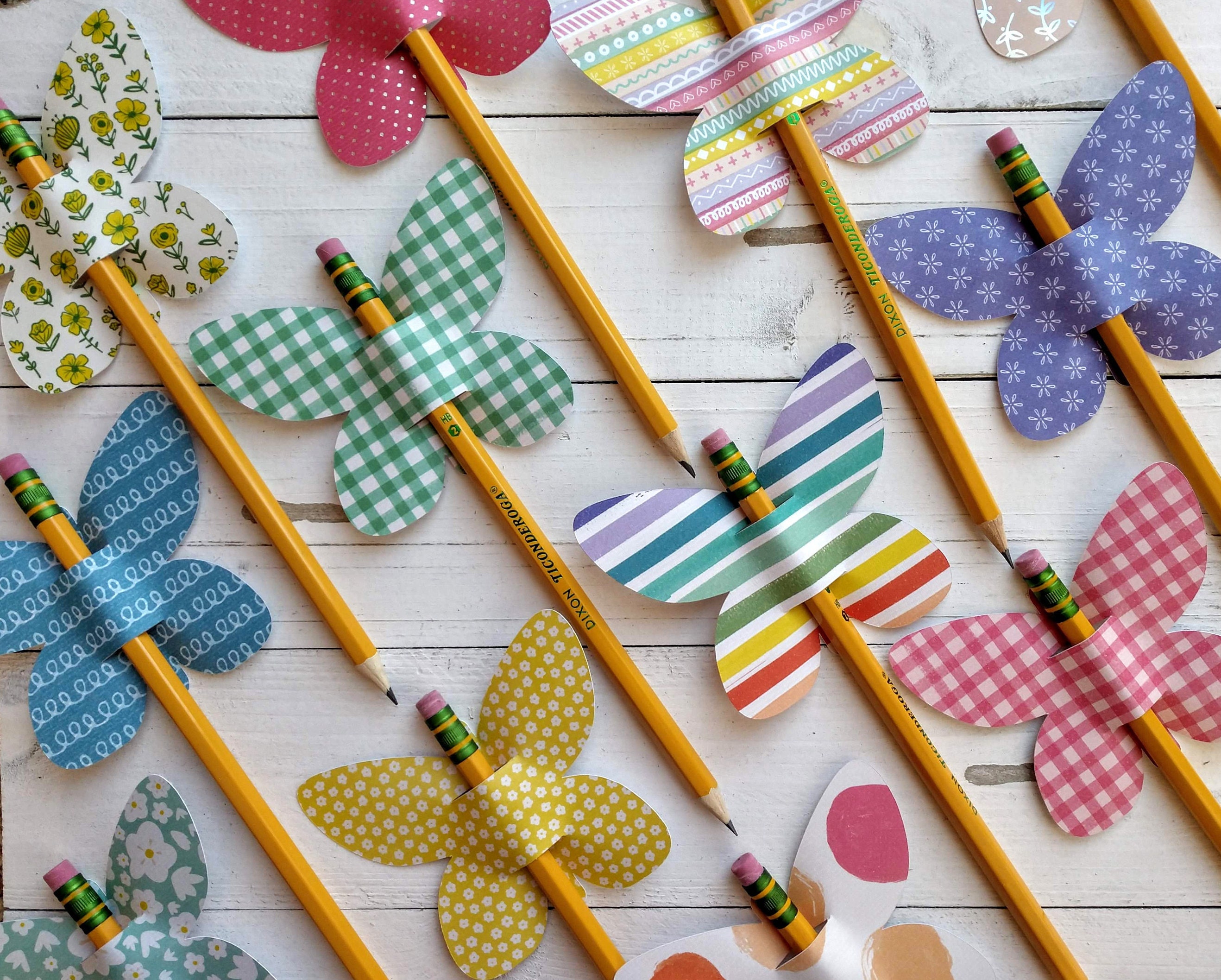 Products :: Butterfly Pencil Topper, Pencil Topper, Straw Topper, Easter  Pencil Topper, Party Favor, Party Gift, Butterfly Gift,Teacher Gift,Set of  12