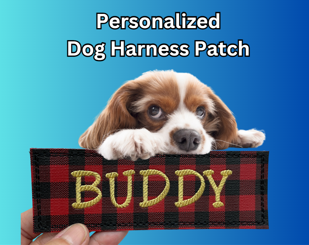 Personalized Embroidered Dog Harness Patches Velcro Backing