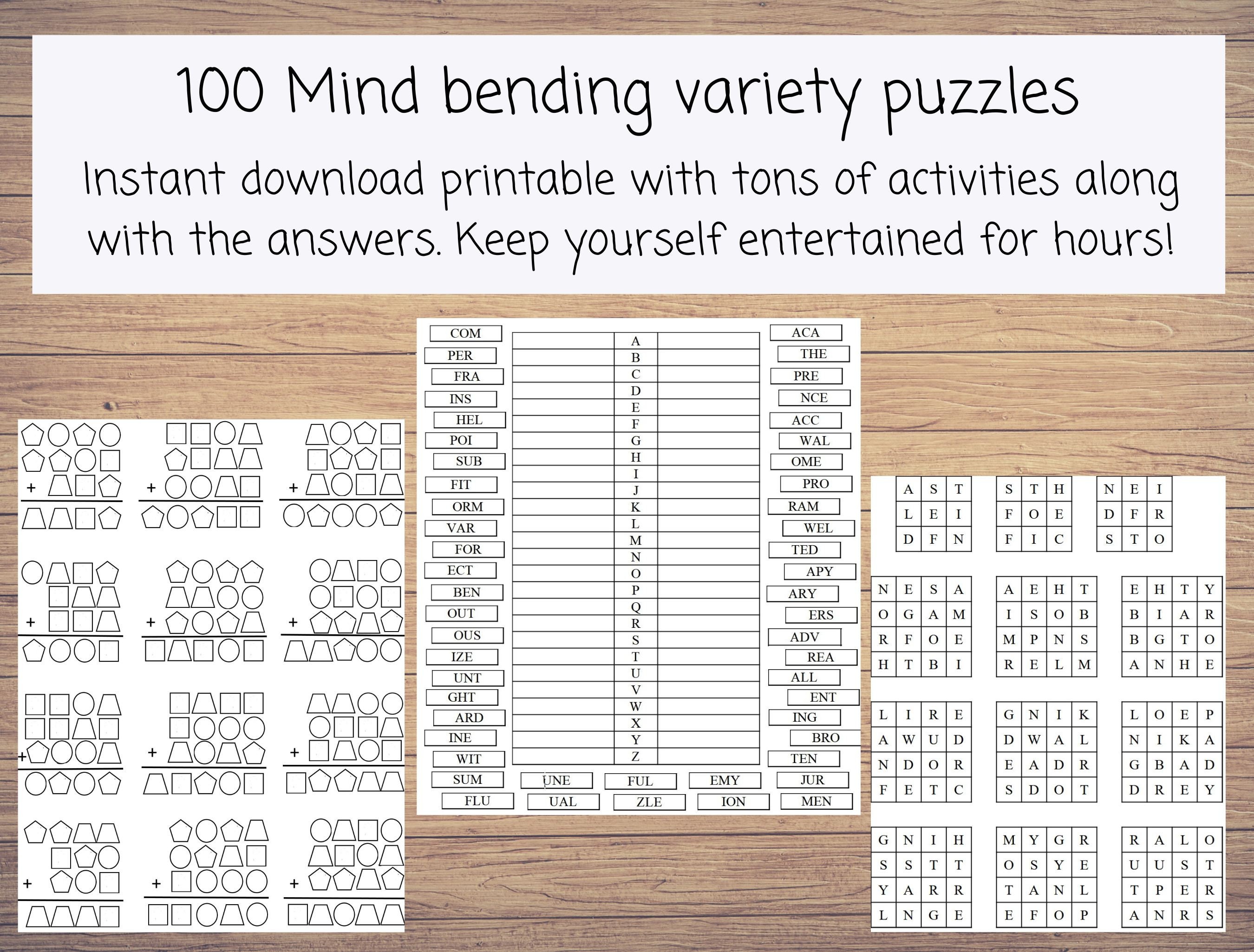 Printable Puzzle Games For Adults