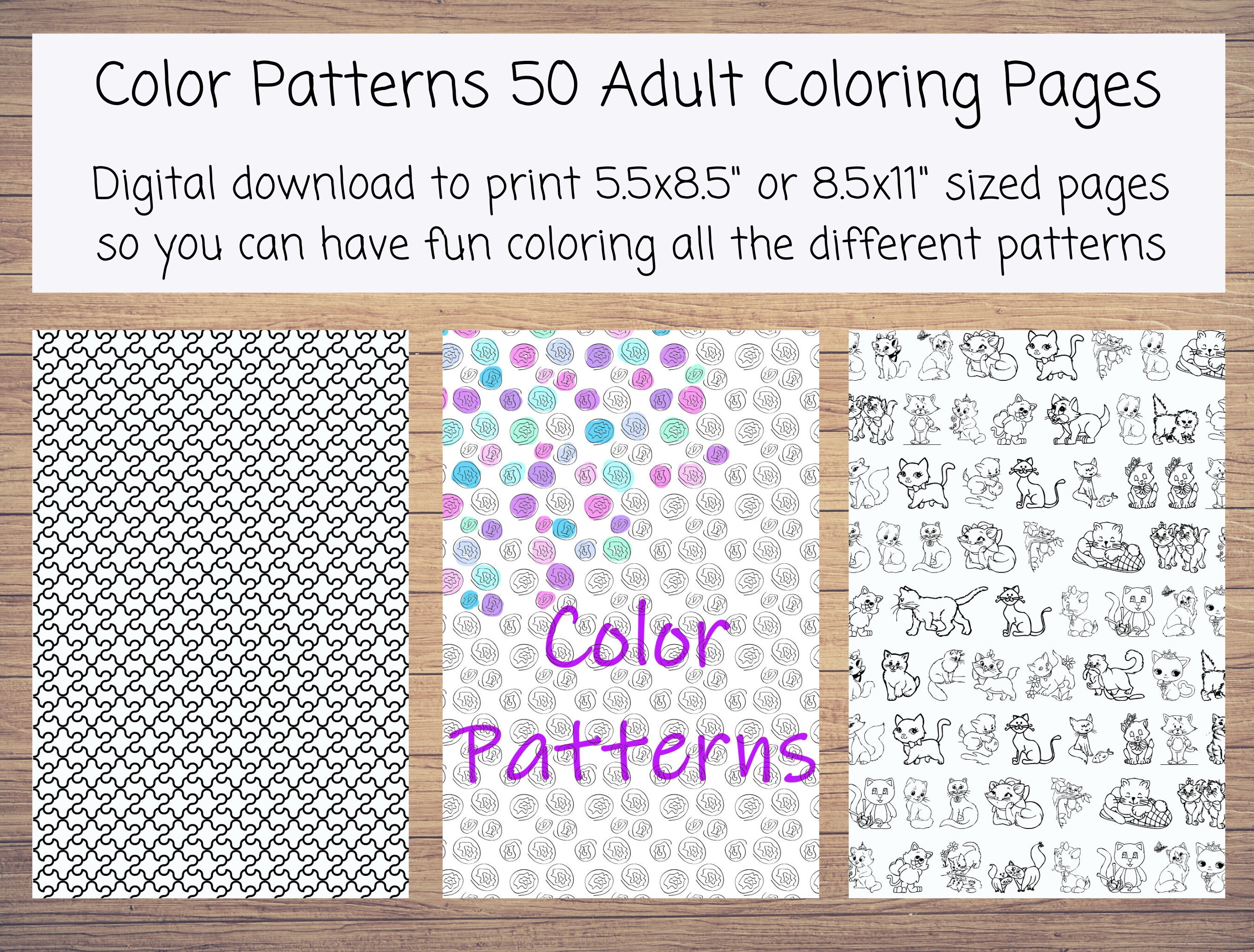 Printable Adult Color by Numbers Coloring Pages 8.5x11 Sheets Digital  Instant PDF Download 