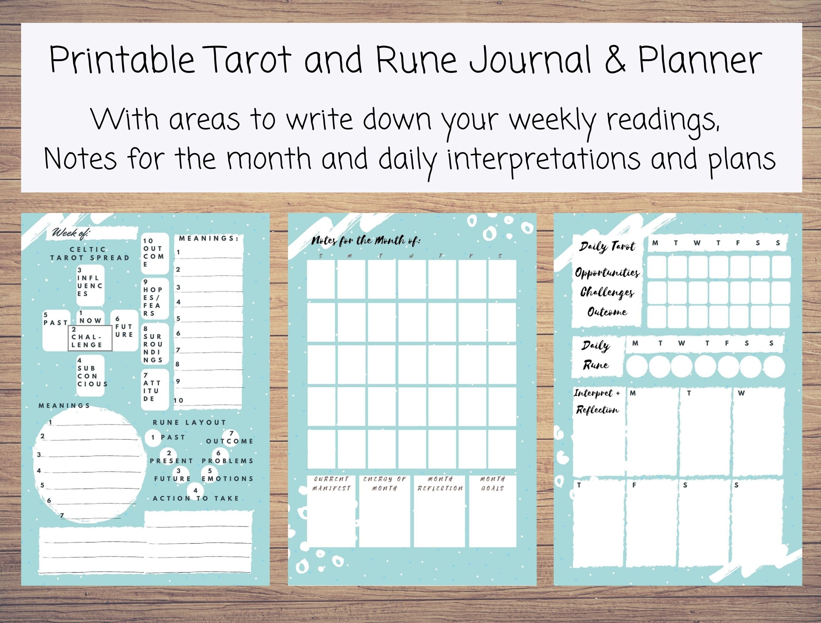 Weekly Tarot Reading and Checklist Planner – Bewitching Boutique