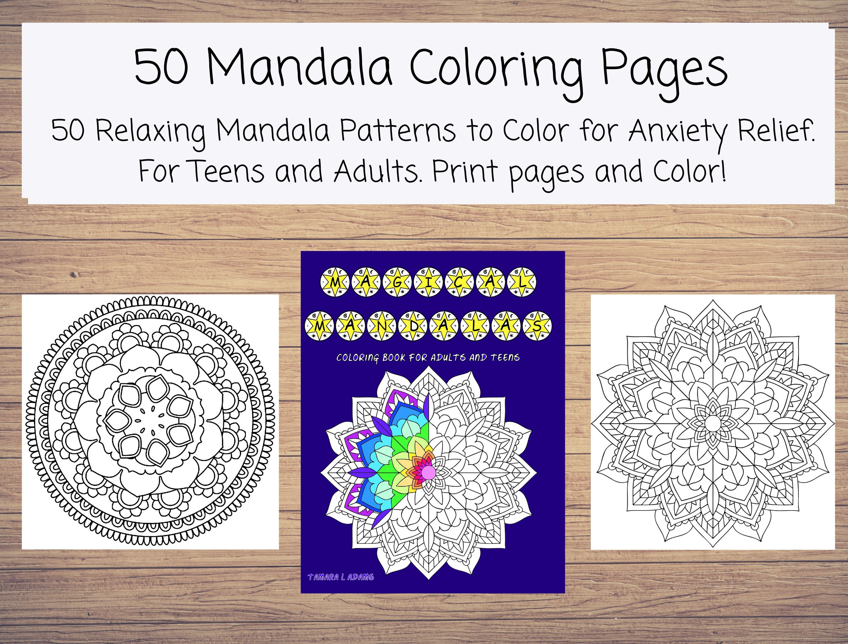 Mandala Adult Coloring Book: Over 100 Mandala Coloring Pages for Relaxing  and Stress Free Fun 