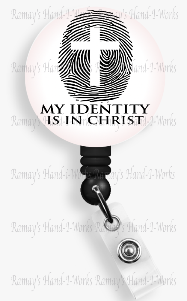 Christian My Identity Is In Christ Badge Reel & Lanyard Badge Holder