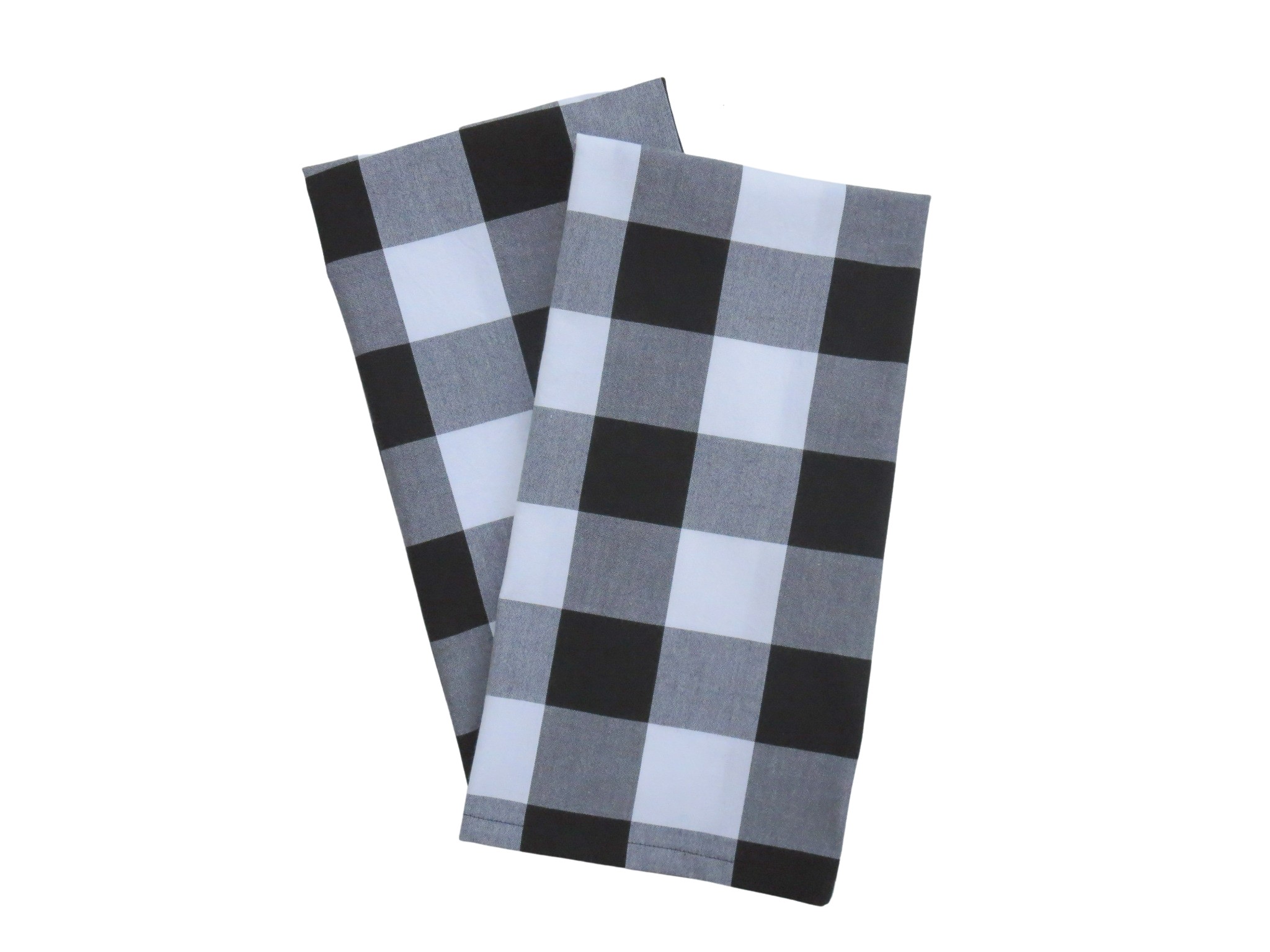  Buffalo Plaid Kitchen Towel Set, Black and White - 2