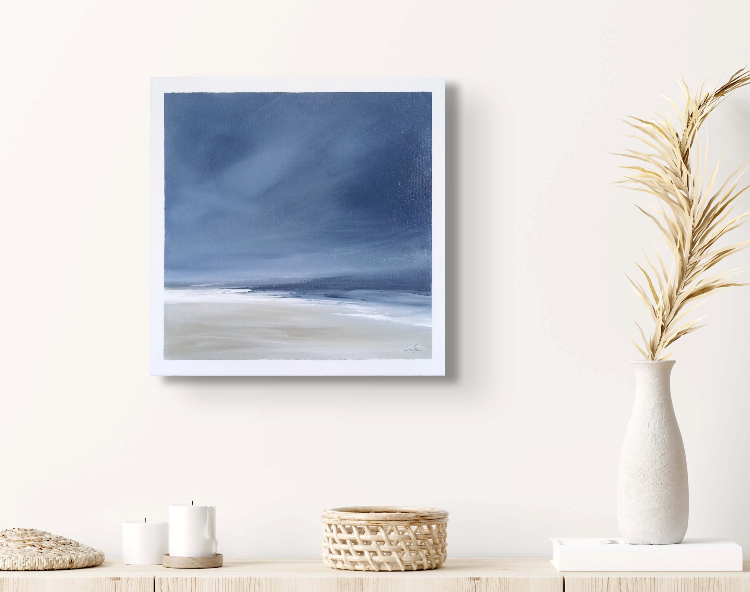 Original Ocean Beach Painting, Original Acrylic Painting, Seascape  Painting, 11 X 14 on Canvas, Livingroom Wall Art 