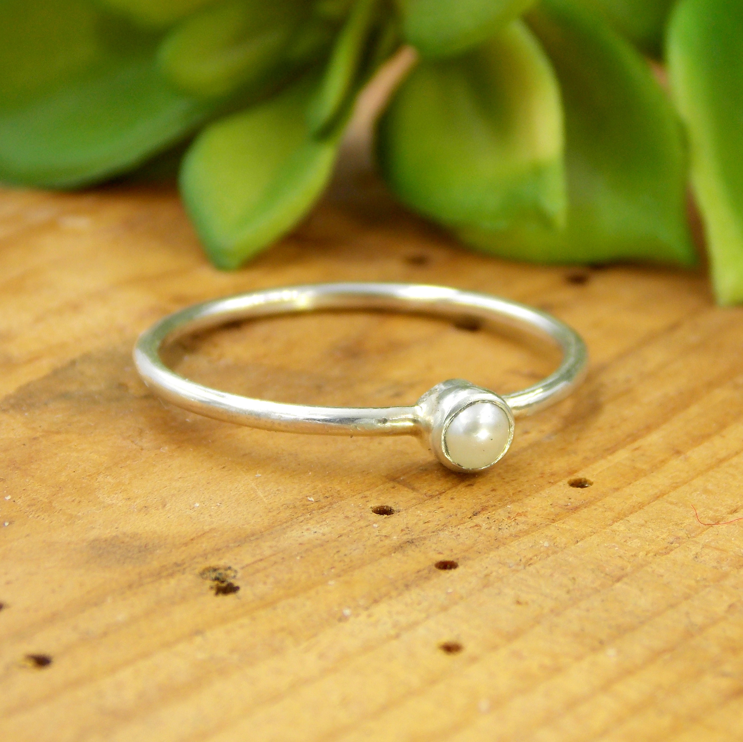 Products :: Mini Freshwater Pearl Ring: a dainty and petite sterling silver  real pearl stacking dainty ring, June birthstone