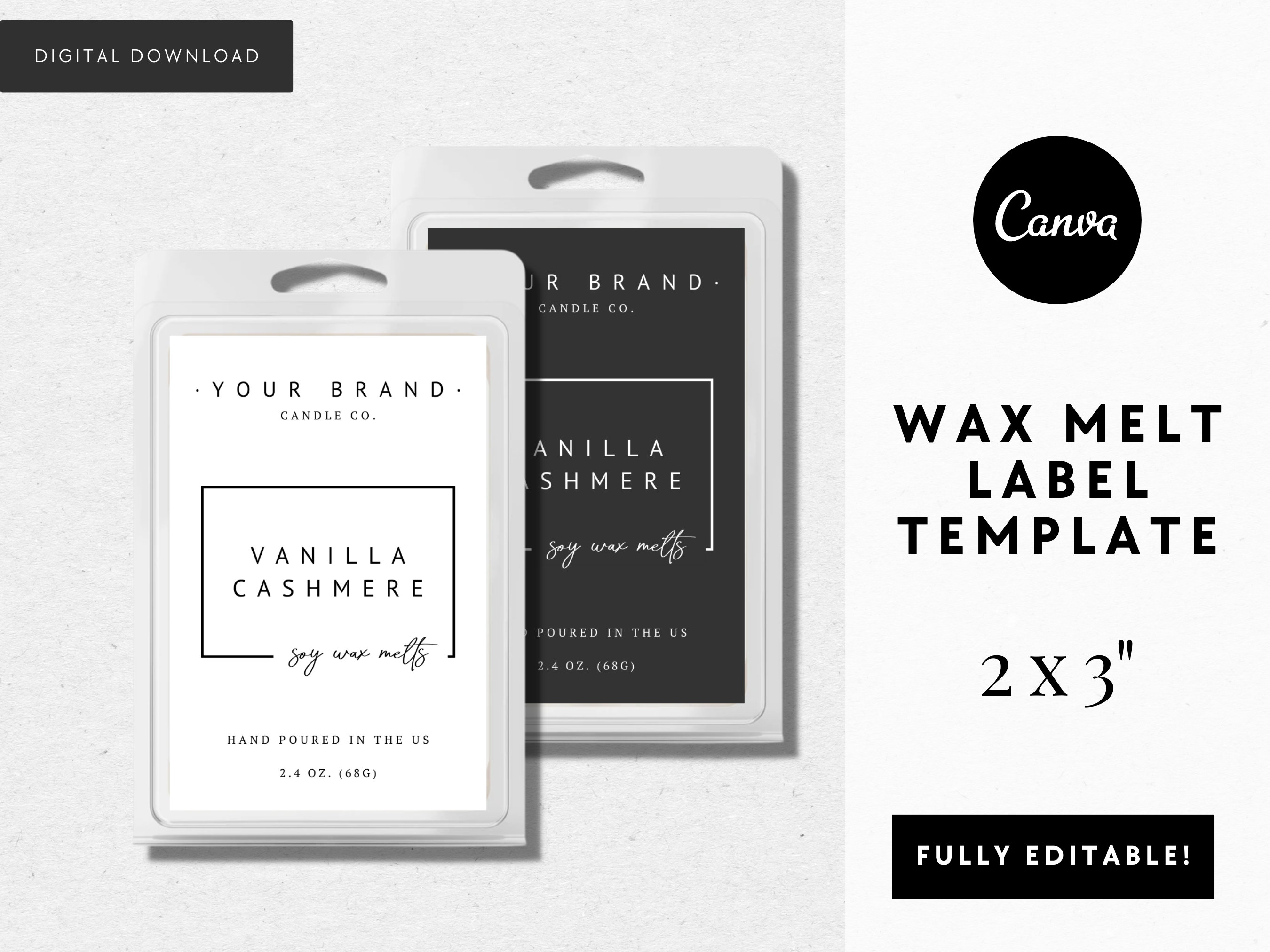 Minimalist Candle Label Canva Template | Dusk