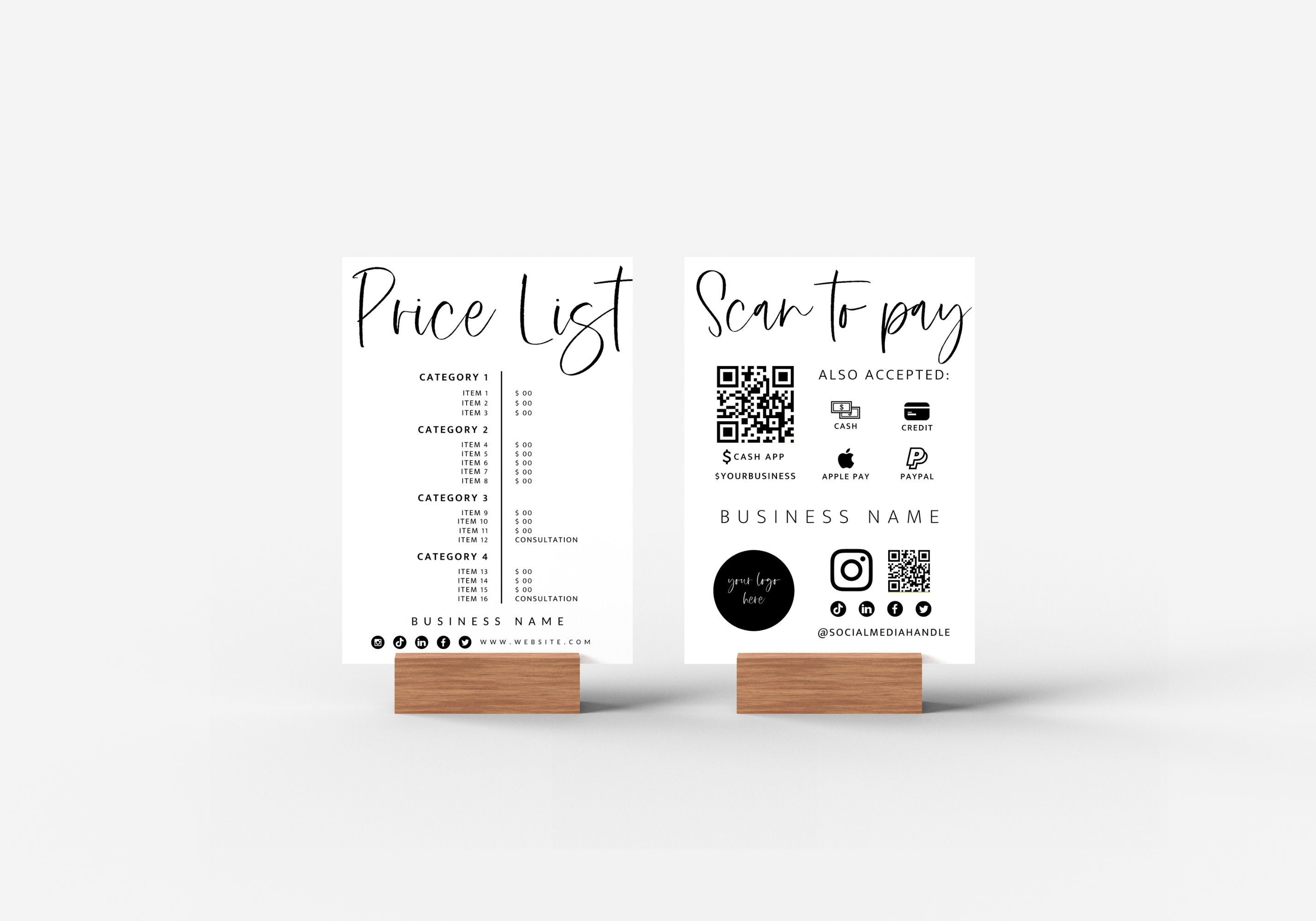 Editable Jewelry Display Card Template Canva, Printable Earrings Display  Cards, Custom Necklace Holder, Bracelet Display Label Cards Set 