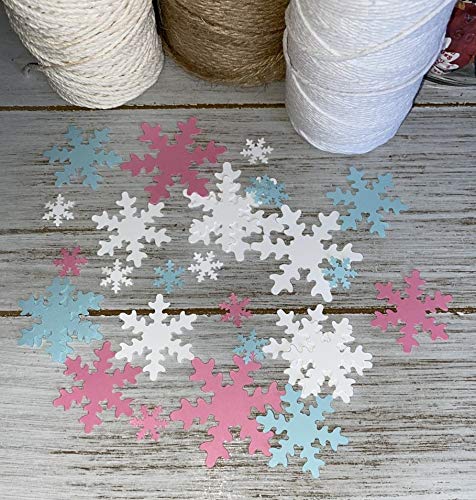 Wedding & Celebrations :: Wedding Decorations :: Snowflake Confetti Gender  Reveal White Pink and Blue snowflakes - Winter Baby shower Birthday Party  Table scatter Decorations - 100 pieces