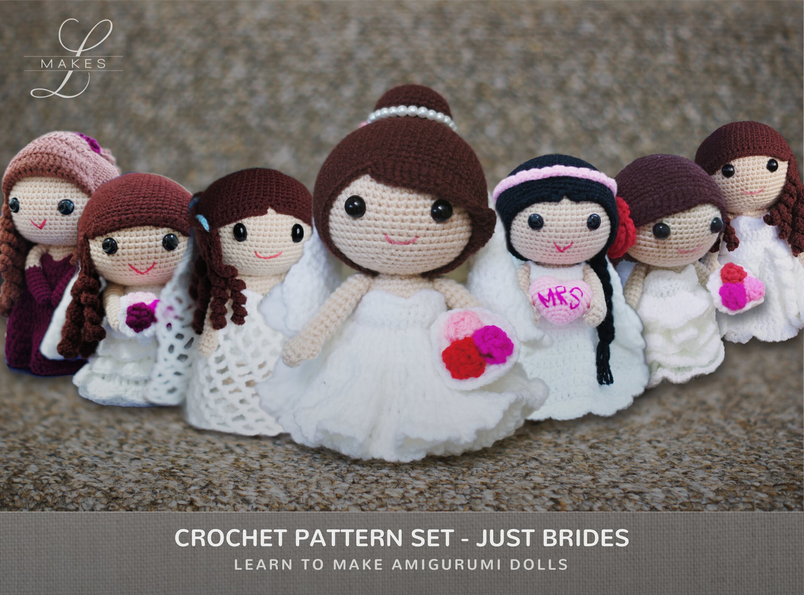 Free knitting pattern for deals bride and groom dolls