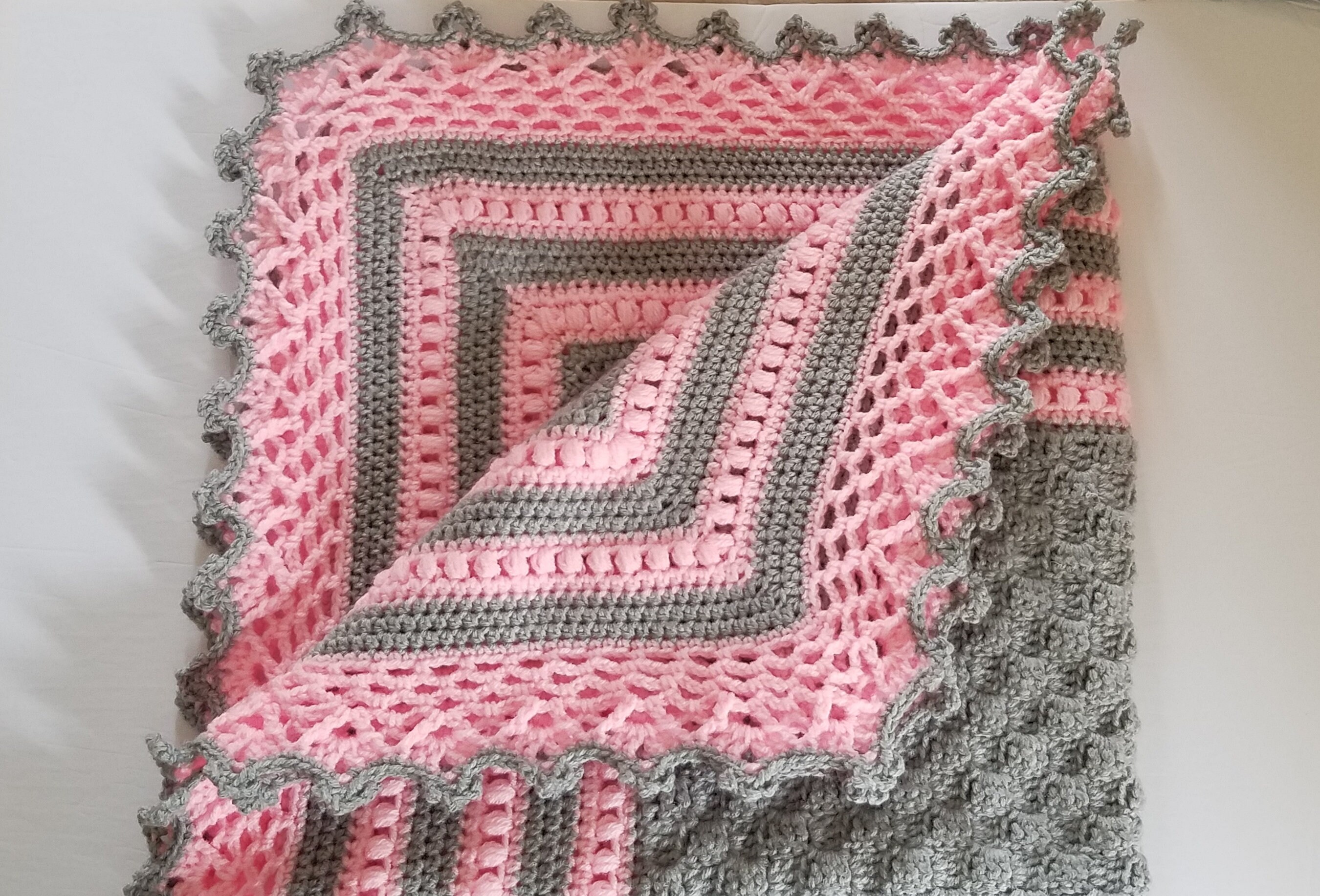 Pink Baby Blanket, Crochet Baby Blanket, Car Seat Blanket, Pink