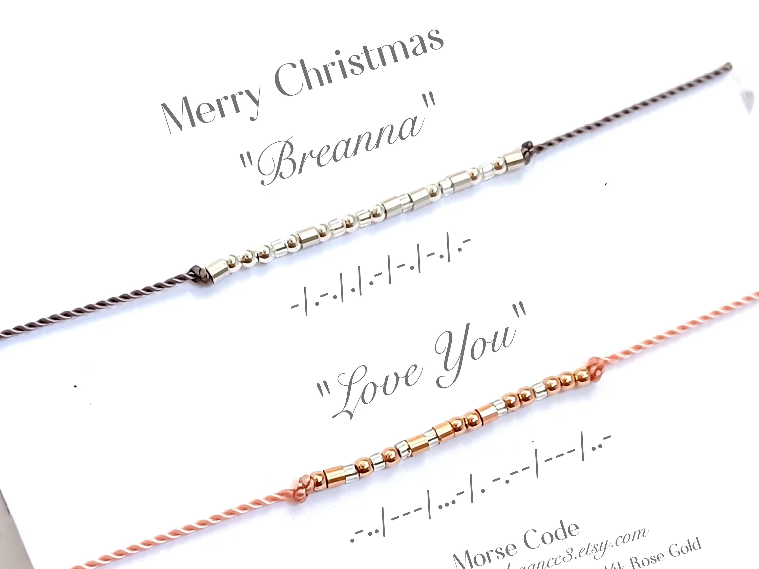 To My Son I Love You Morse Code Bracelet With Card Adjustable Message  Bracelets Son Gift from Mom Dad Birthday Chrismas Gift