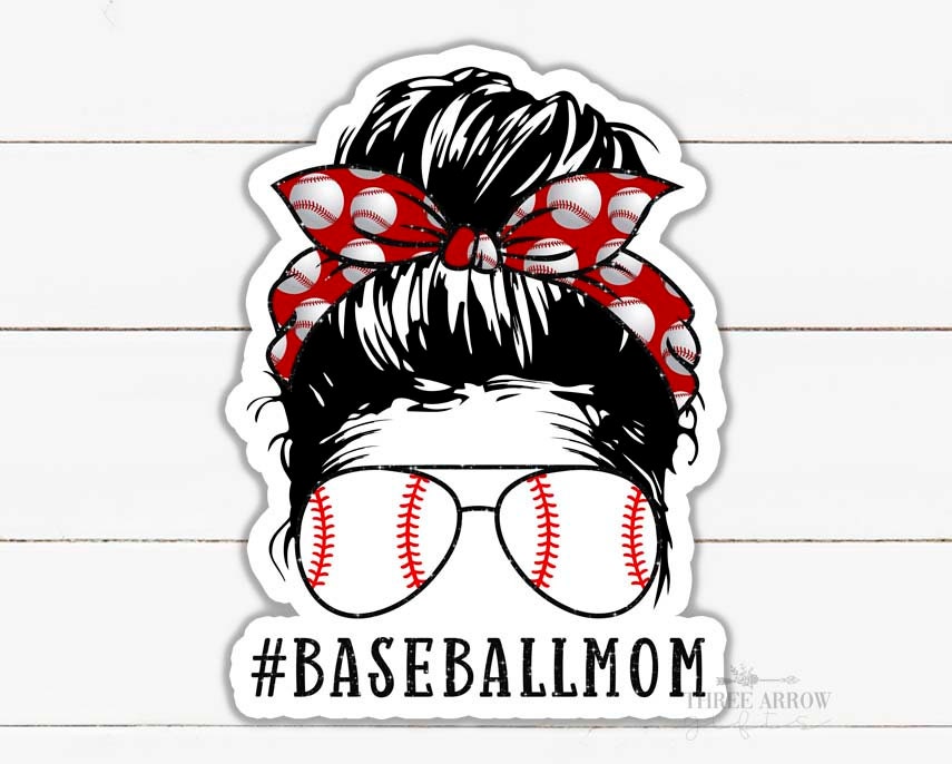 BASEBALL MOM' Sticker