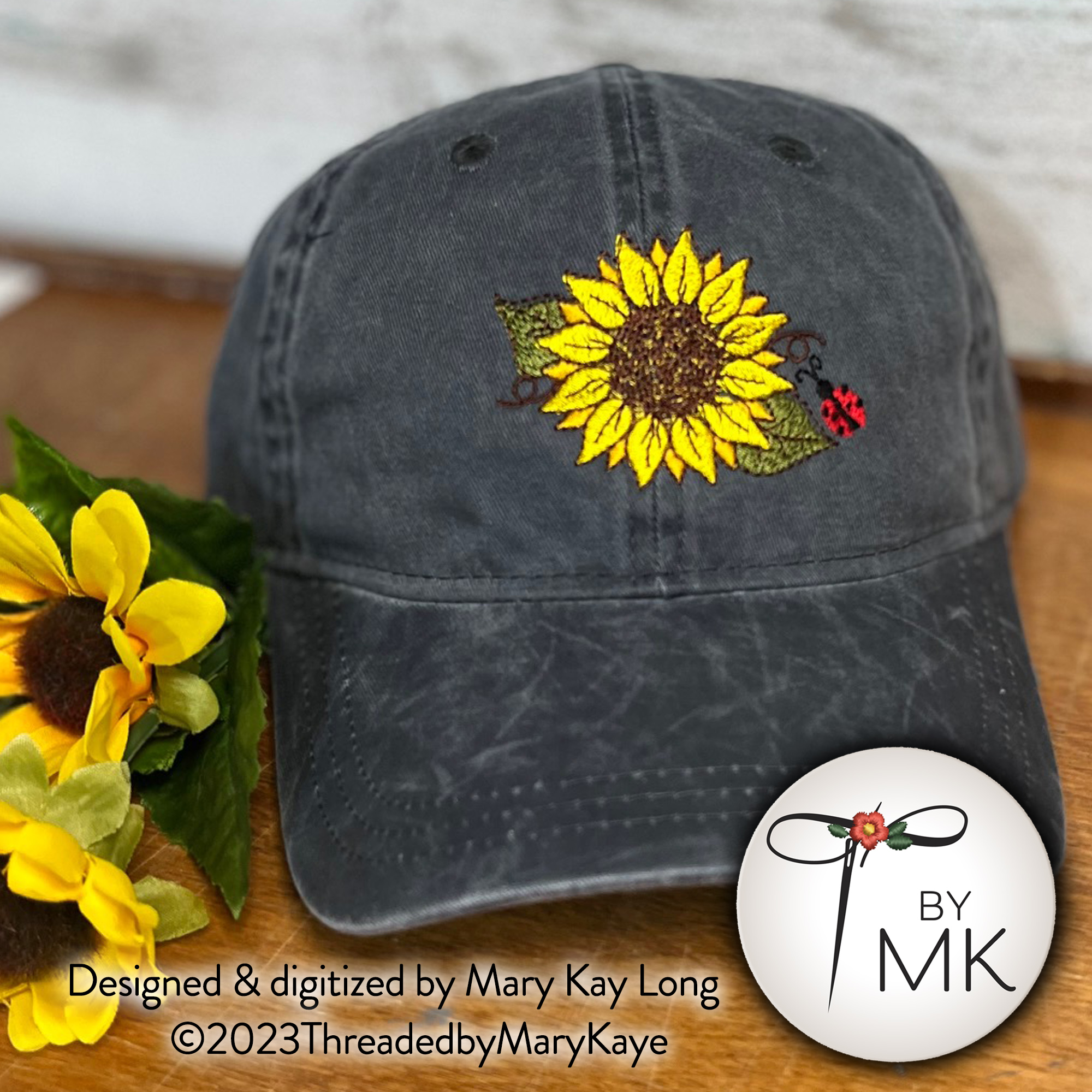 Turquoise Sunflower Trucker Hat