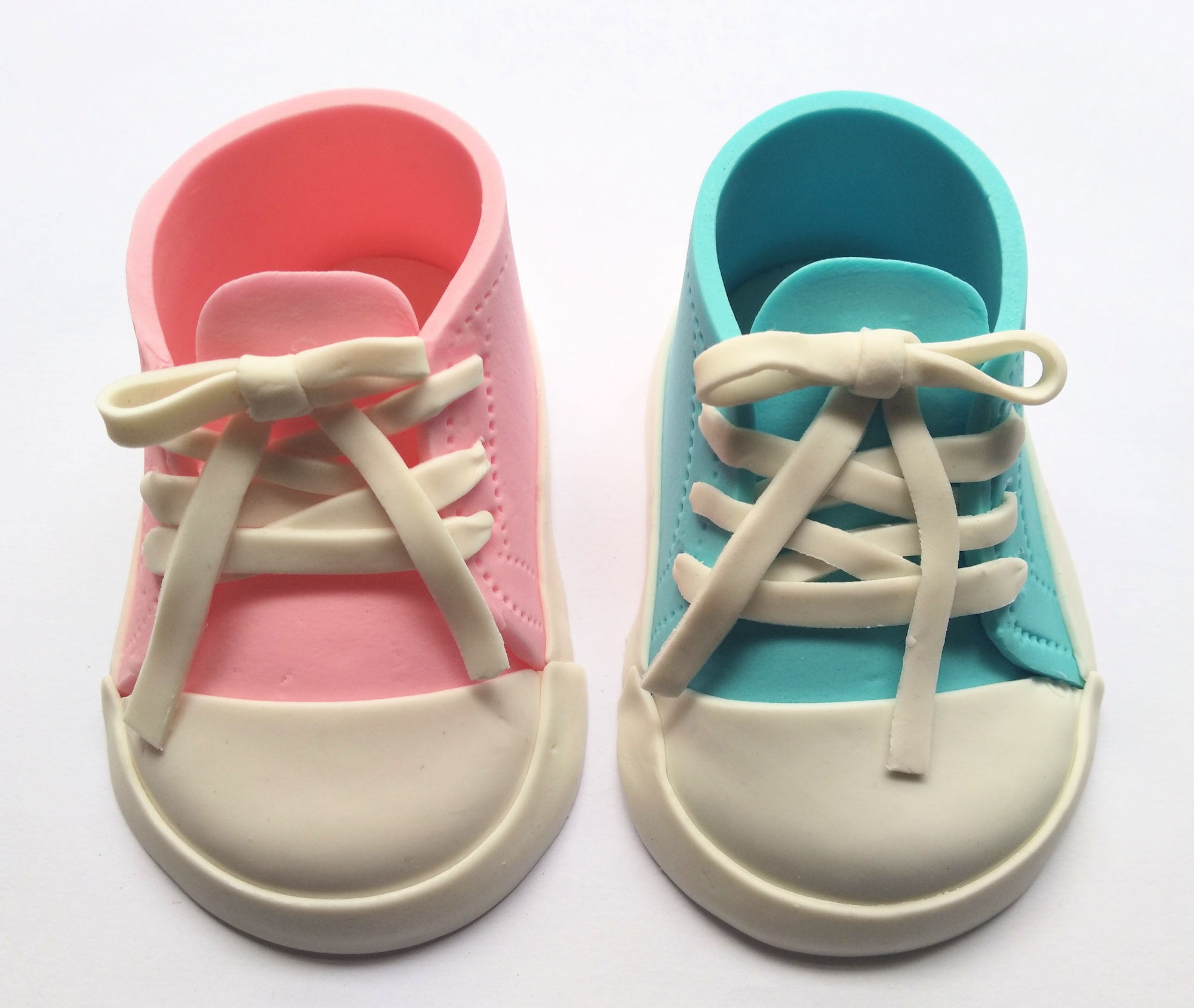& Celebrations :: Party :: Cake Toppers Fondant gender reveal baby shoes. Edible cake topper