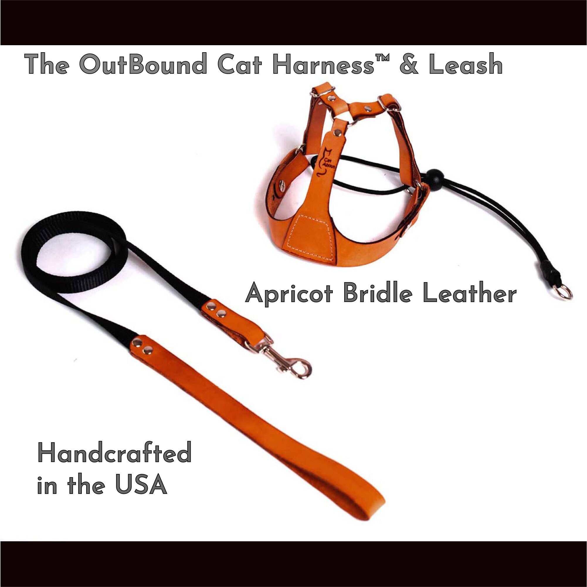 Products :: Cat Harness & Leash Set - apricot leather, choke-free