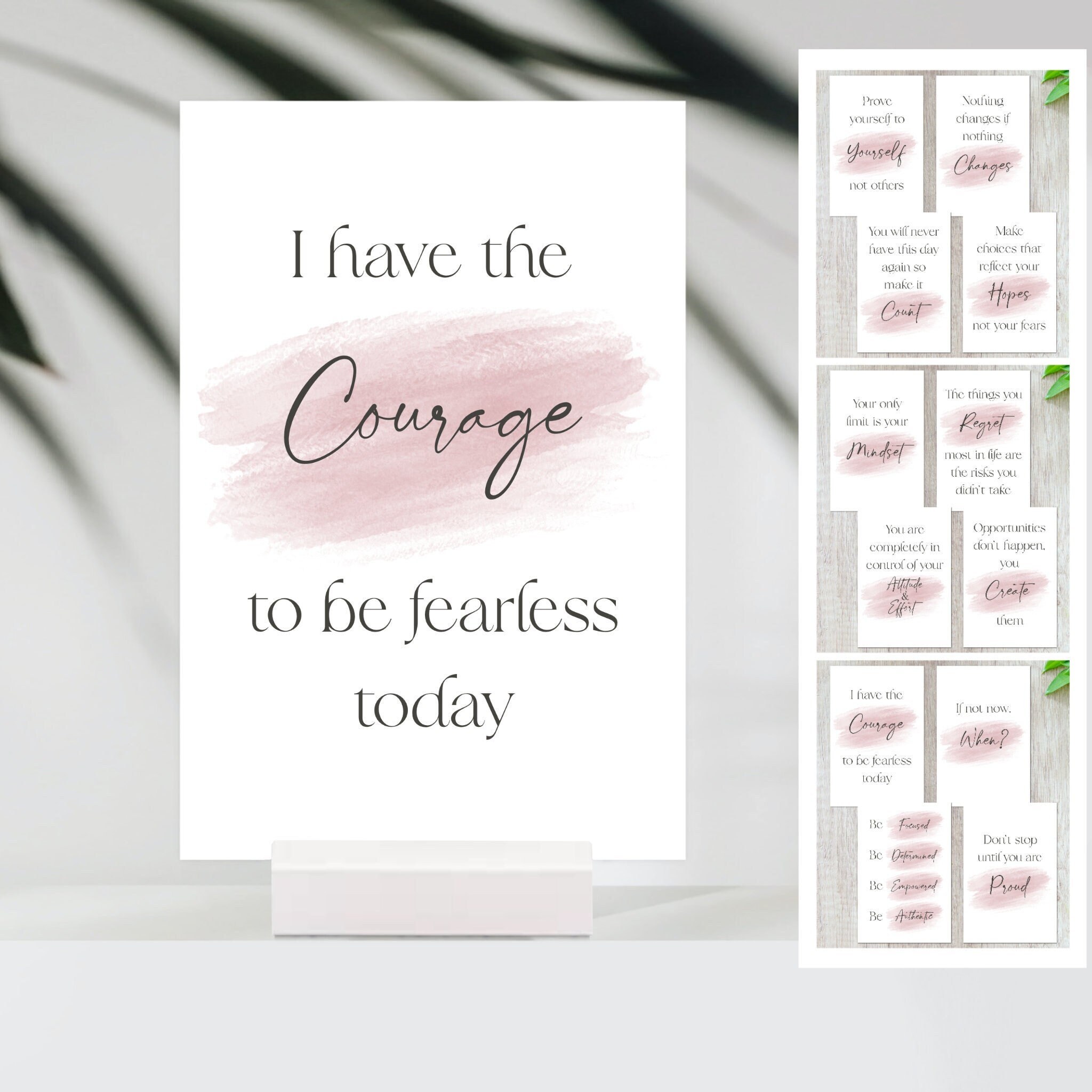INSPIRATIONAL WORDS Mini Note Cards - Set of 12 - Handmade with Envelope