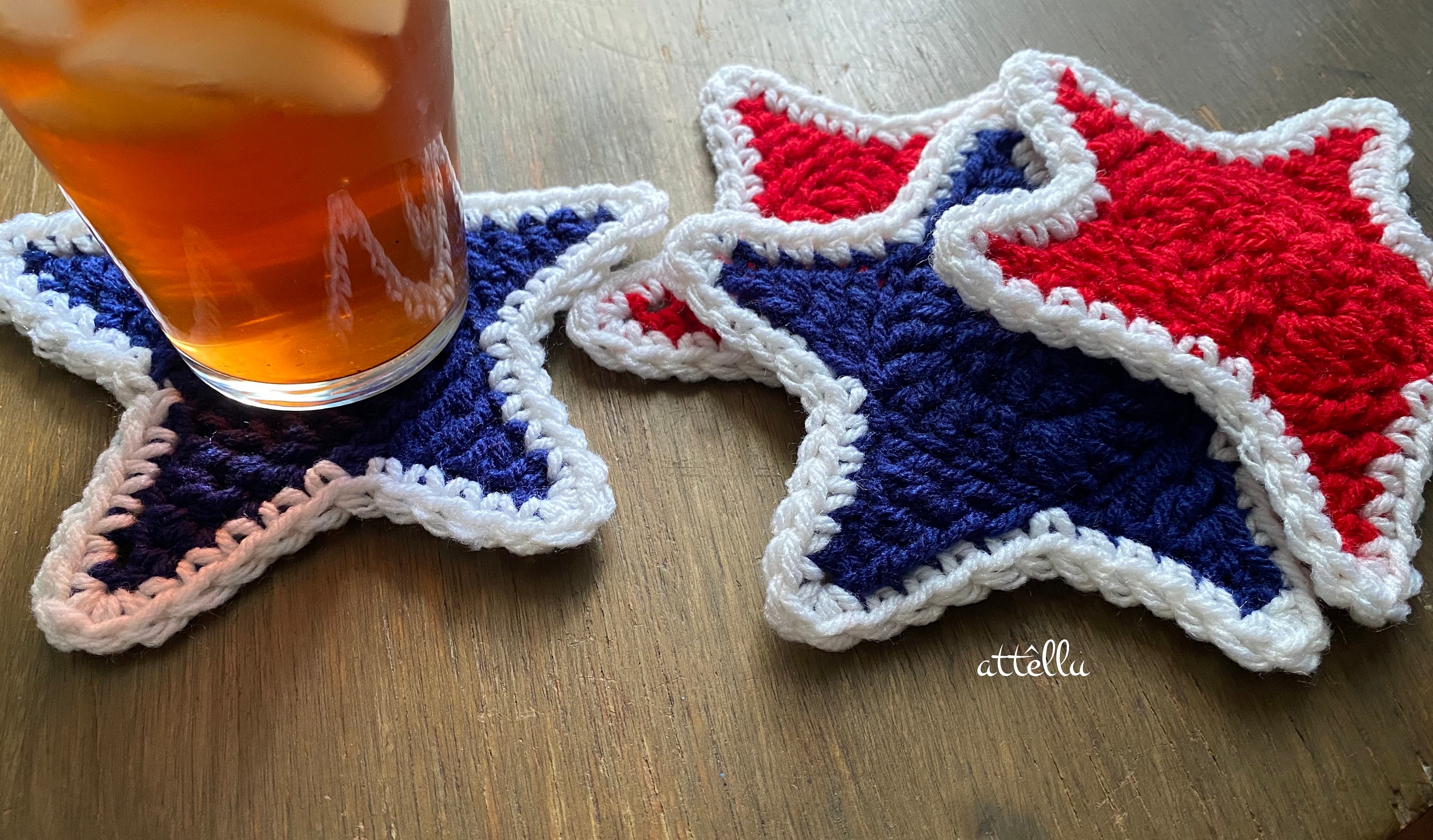 Patriotic Crochet Coasters