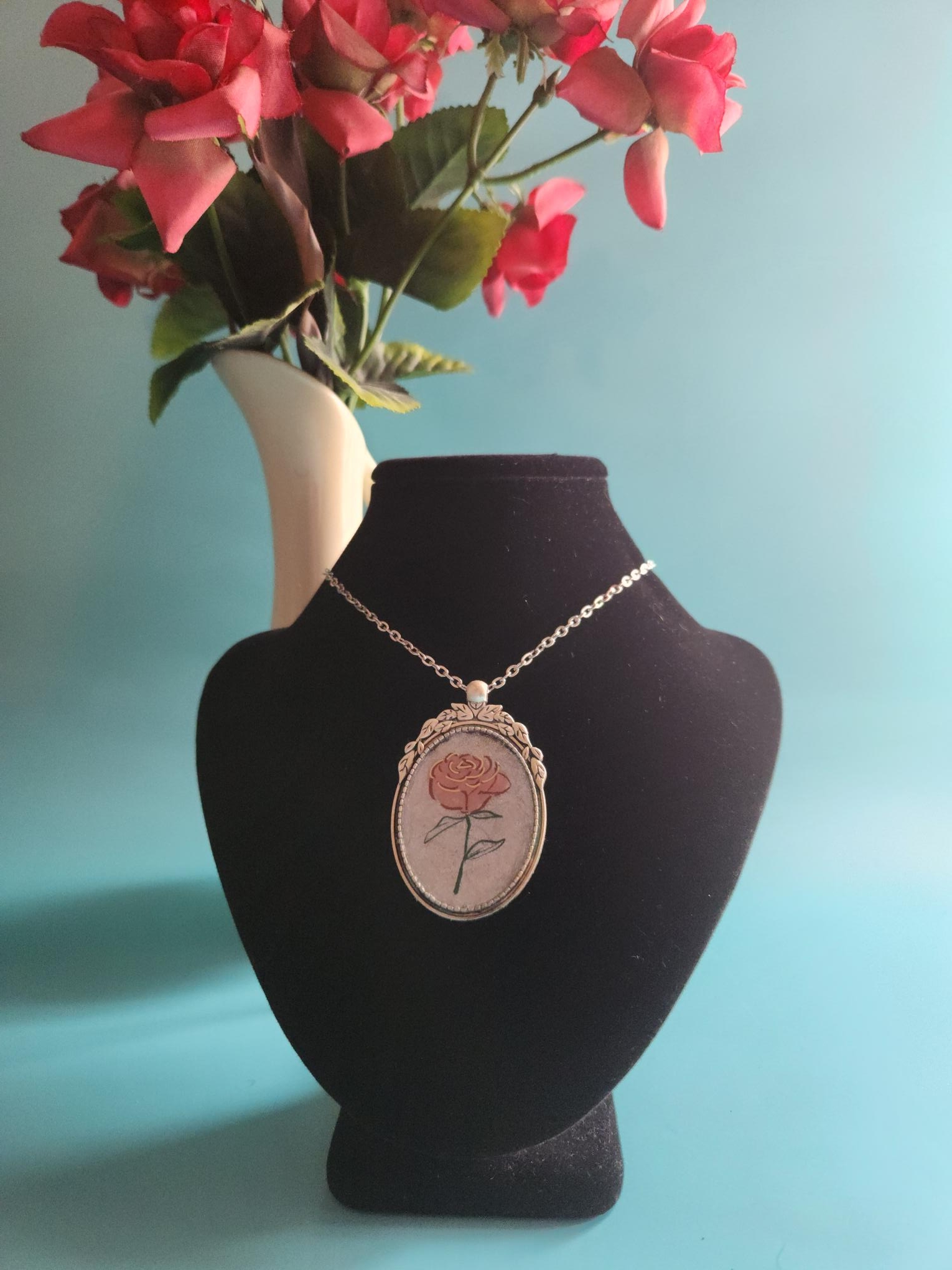 Jewelry :: Blushing Rose Resin Pendant Necklace