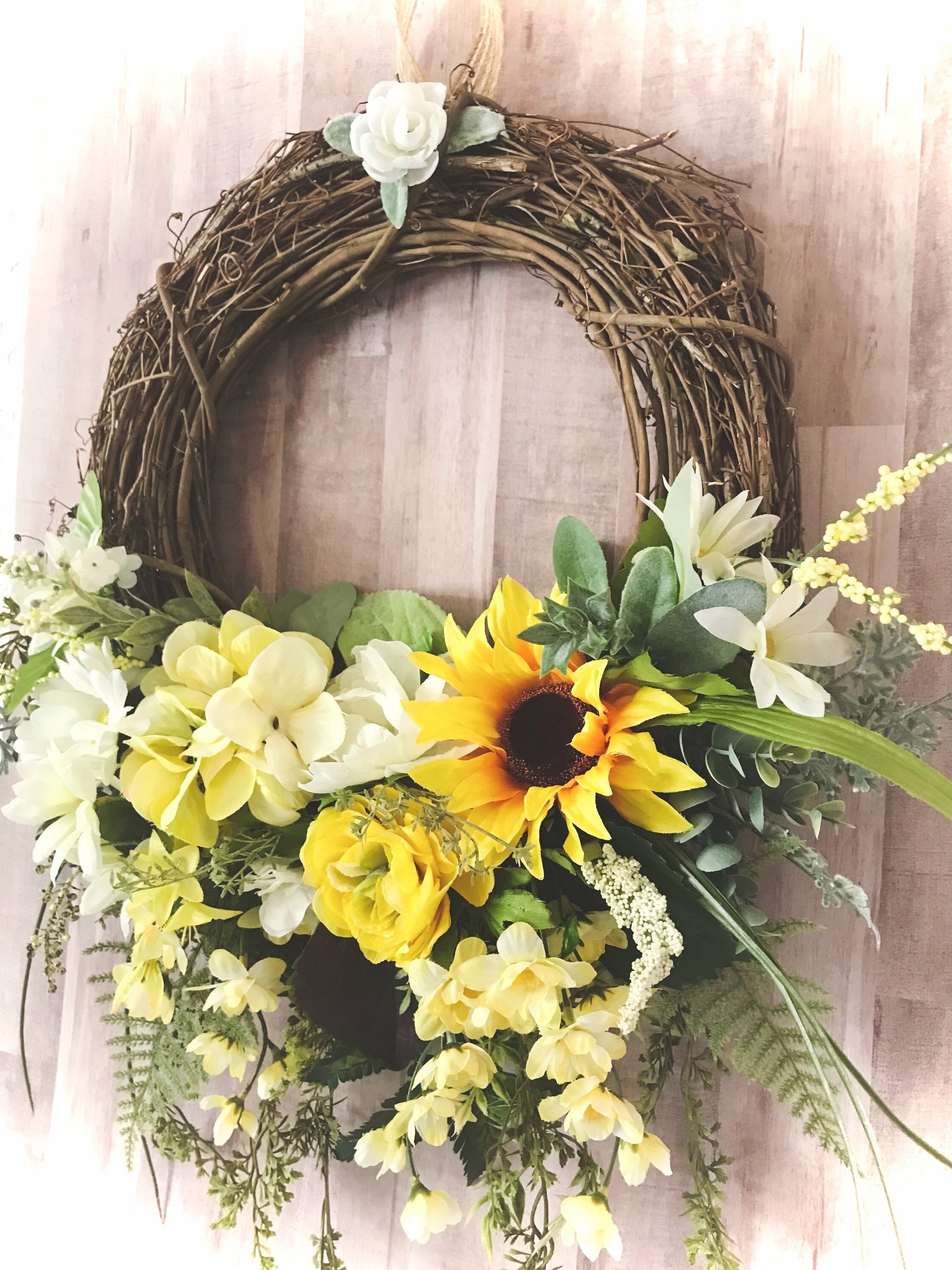 Sunflower Wreath, Spring Wreath, Everyday Wreath, Welcome Wreath