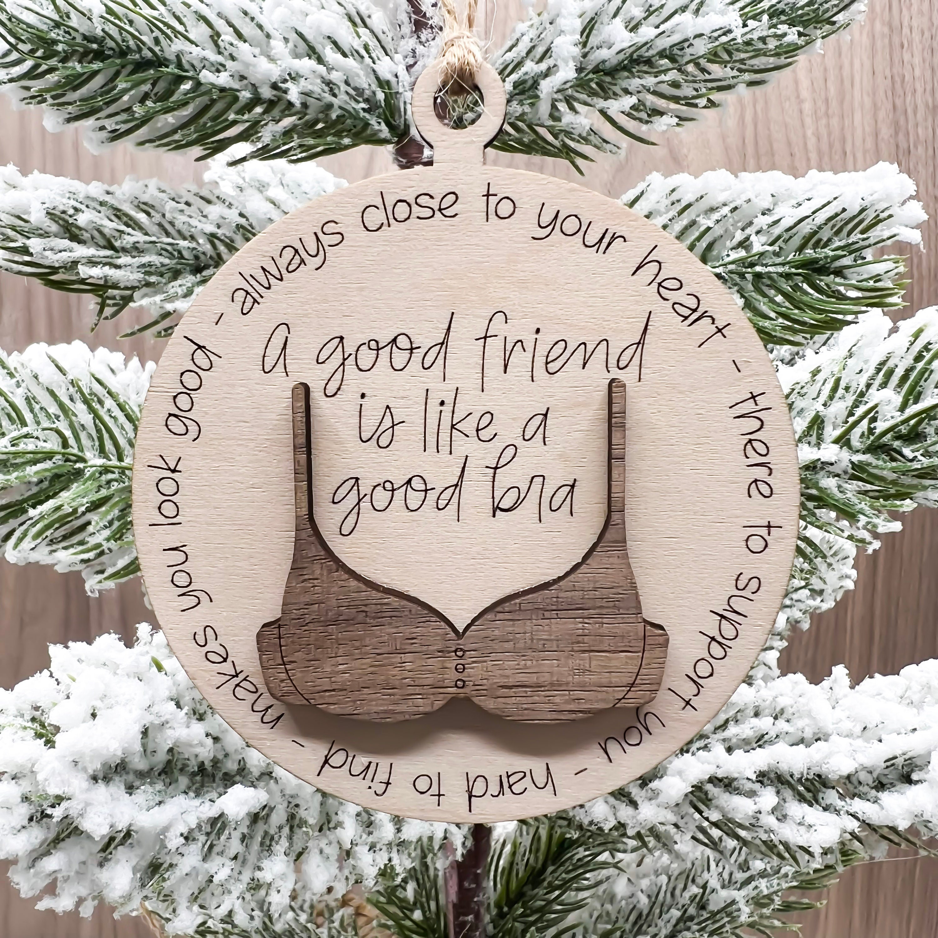 Good Friend Bra Christmas Ornament