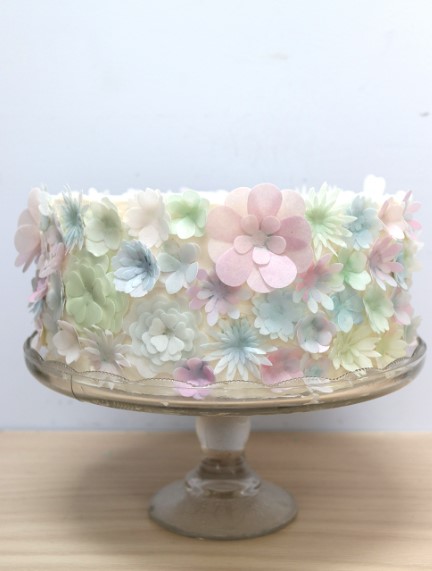 Handmade Supplies :: Cake Decorating Supplies :: Edible flowers to cover a  6 cake tier, pale pastel color cake decorating flowers for a baby shower  or bridal shower cake.