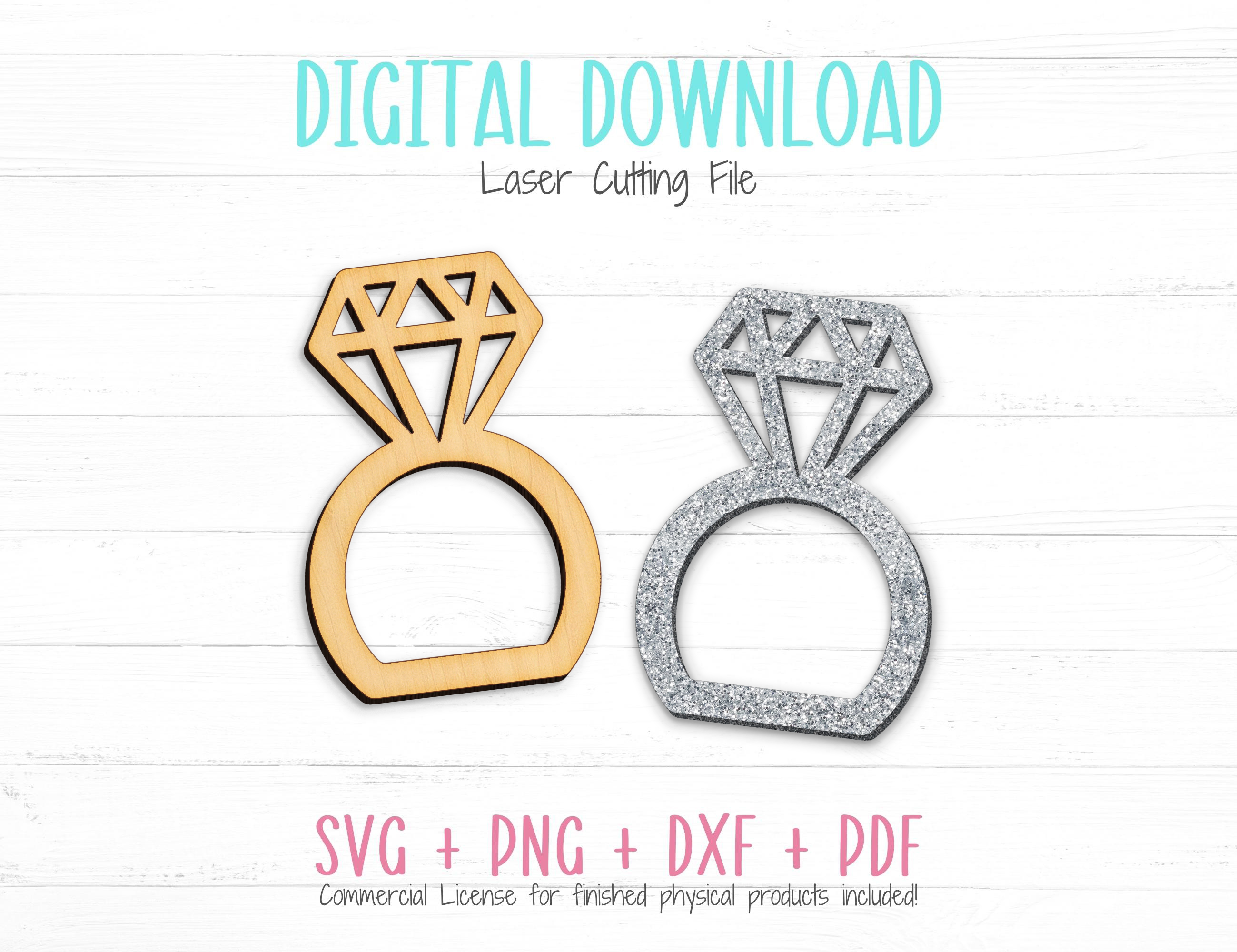 Printable Diamond Stickers Large Size Engagment Party Decor PDF and PNG  Print Your Own Diamond Clip Art Digital Download 