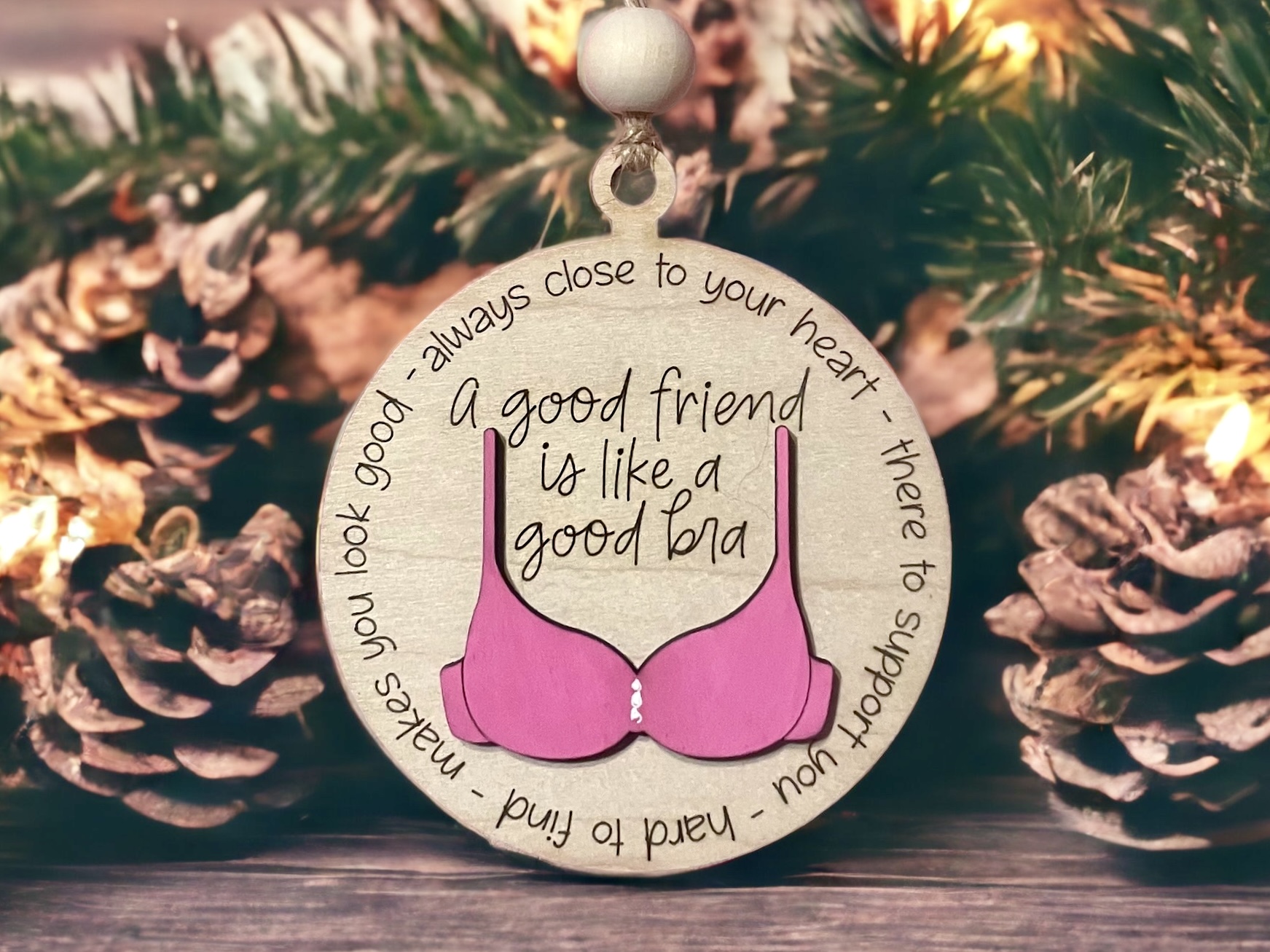 Holiday & Seasonal :: Christmas :: Best Friend Funny Bra Christmas Ornament