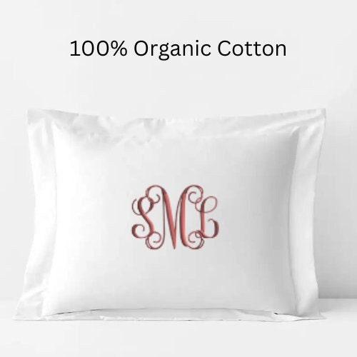 Embroidered monogram pillow on sale cases