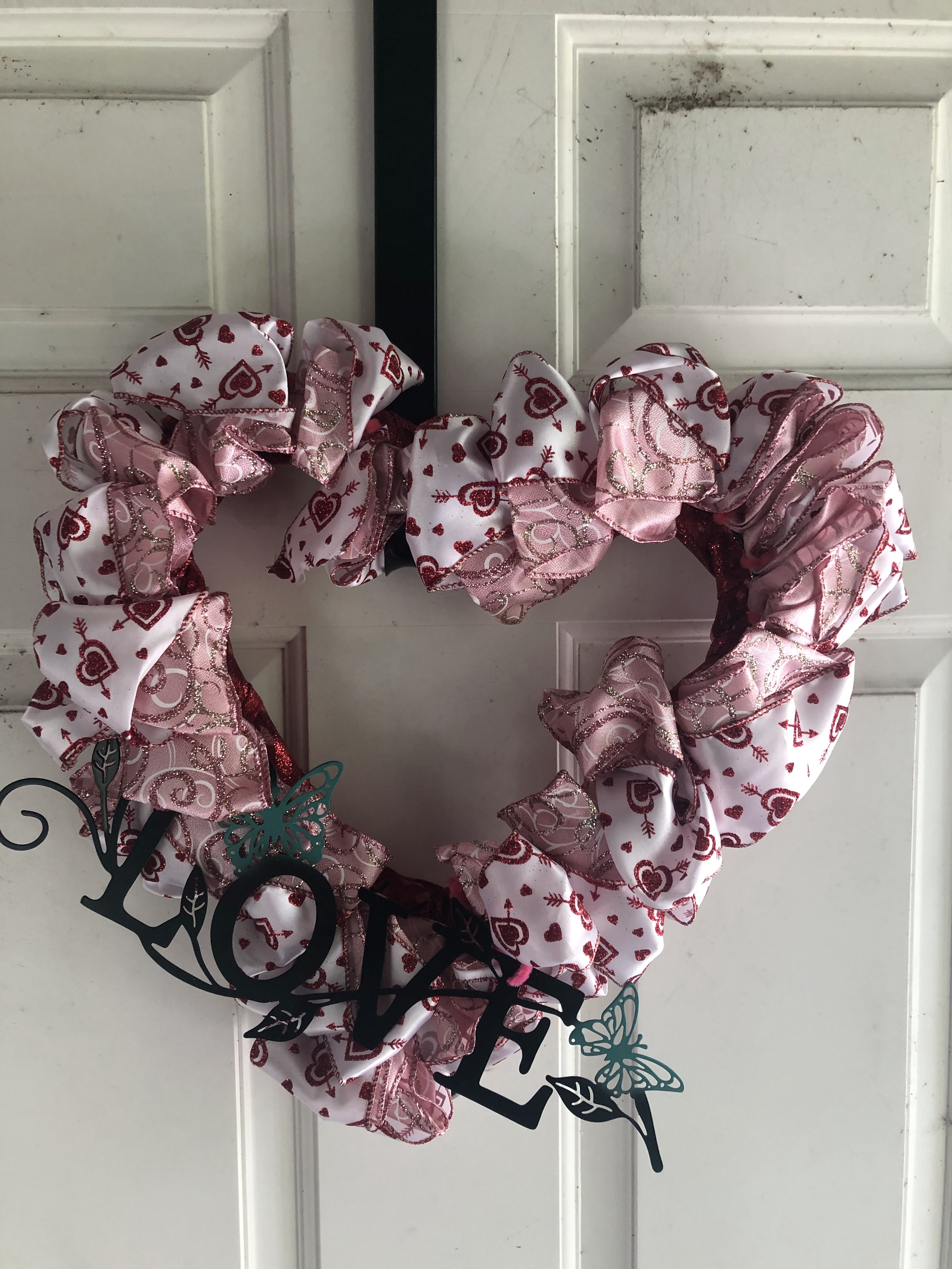 Door wreath/ lavender/ hessian bow/ welcome sign/ 30 cm heart