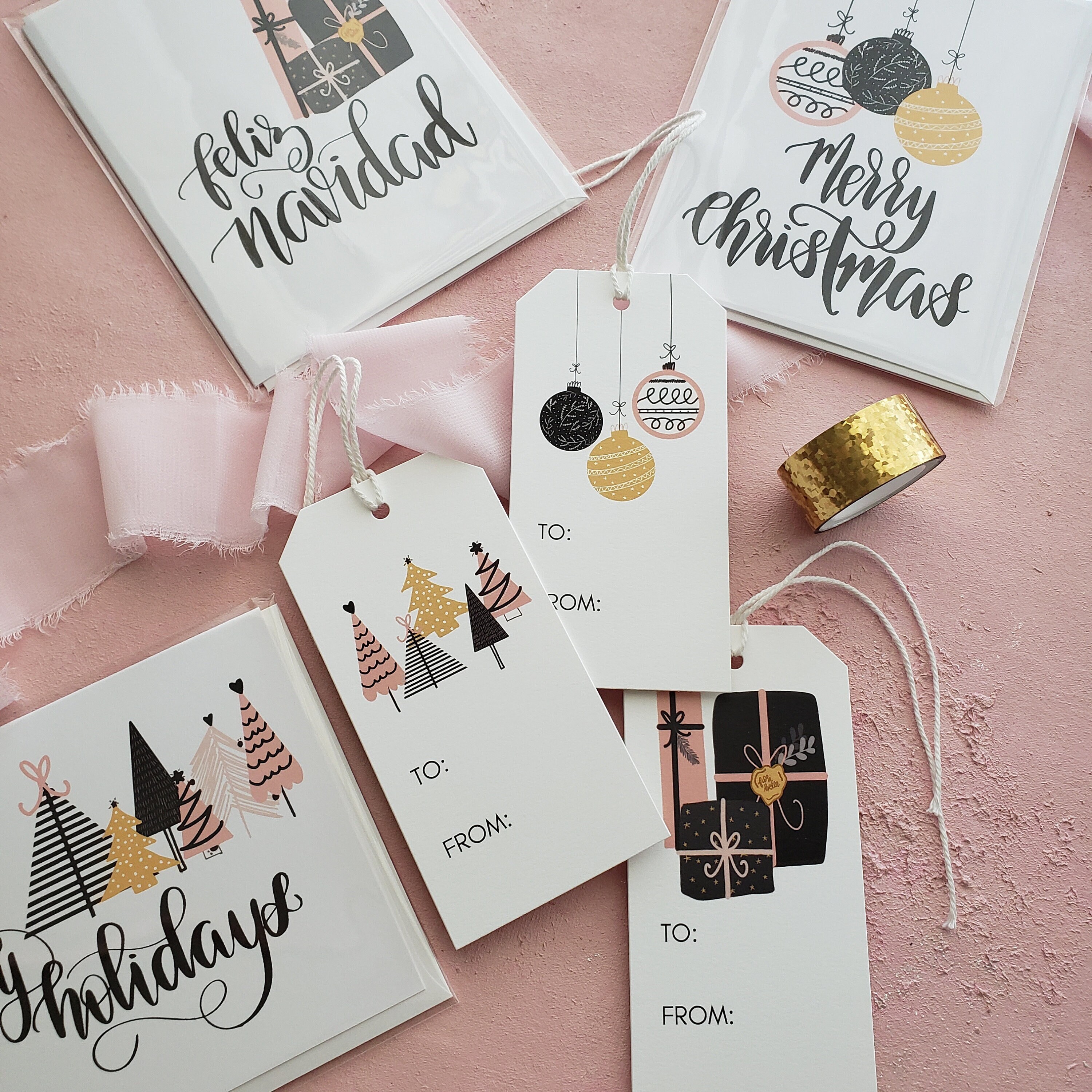 Pink Christmas Gift Stickers - Holiday Sticker Sheet – fioribelle