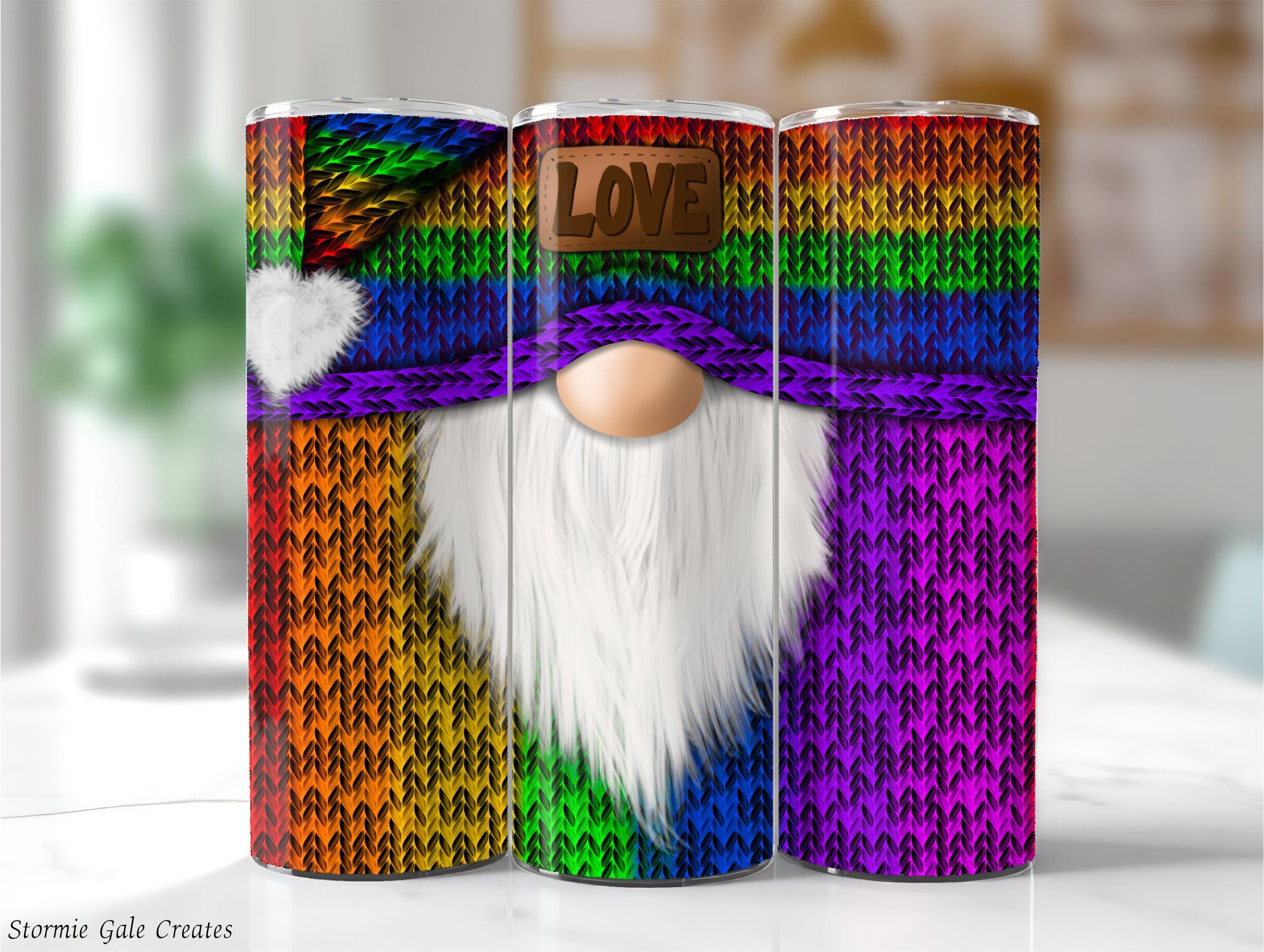 Colorful Rainbow Gnomes Tumbler Insulated Tumbler With Lid 