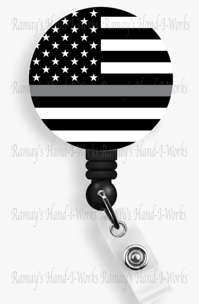 Patriotic, Support the US Flag Retractable Badge Reel & Lanyard Badge Holder